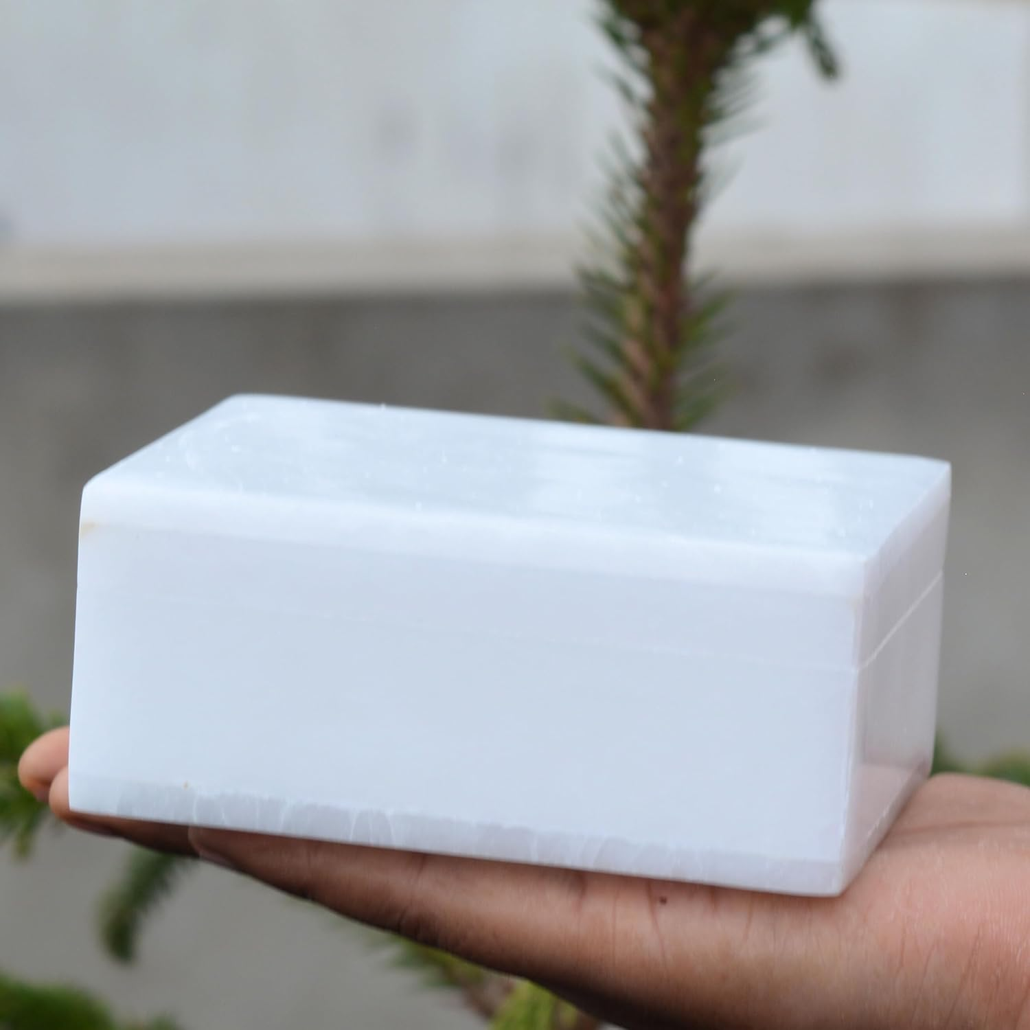 Marble Gift Box - White, Classic, Jewelry Box - 4X3" Inch, Rectangular, Luxury Stone Box image number 1