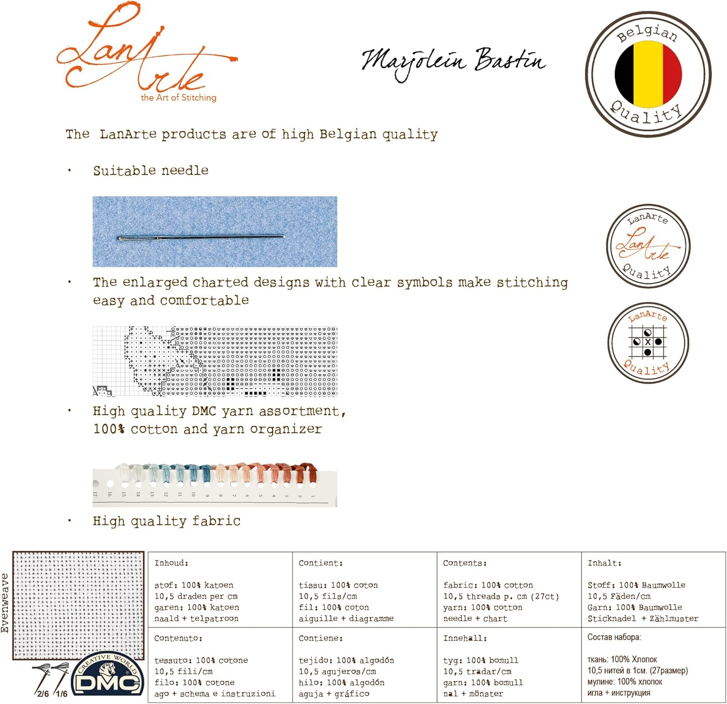 Lanarte Counted Cross Stitch Kit: Summer Fruit, NA, 39 X 29Cm image number 2