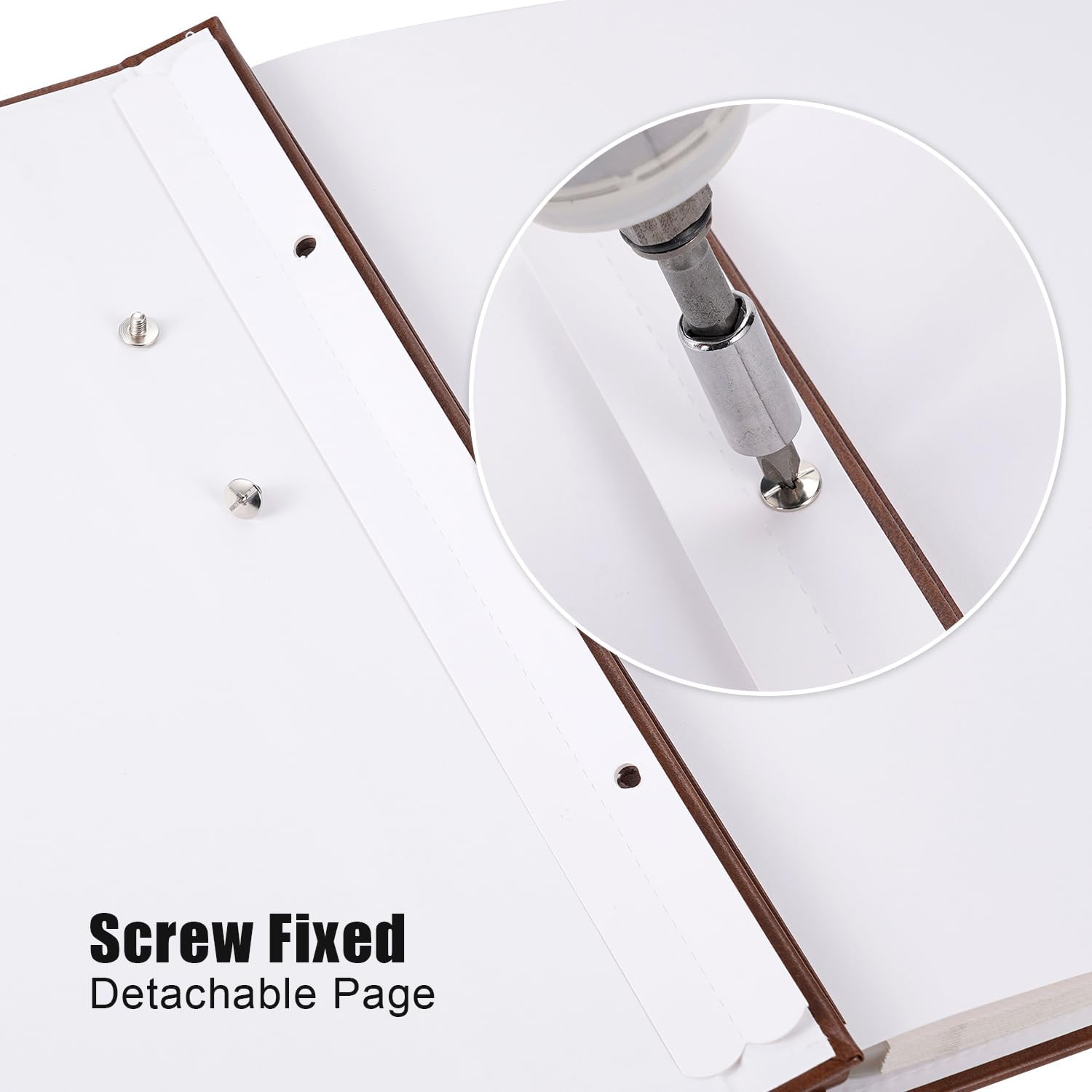 Self Adhesive Large Photo Albums 40 Pages, Our Adventure Book Leather Hardcover Wedding Album, Personalised Photo Scrapbook for Anniversary, Holds 3X5, 4X6, 6X8, 8X10 Photos, Brown image number 2