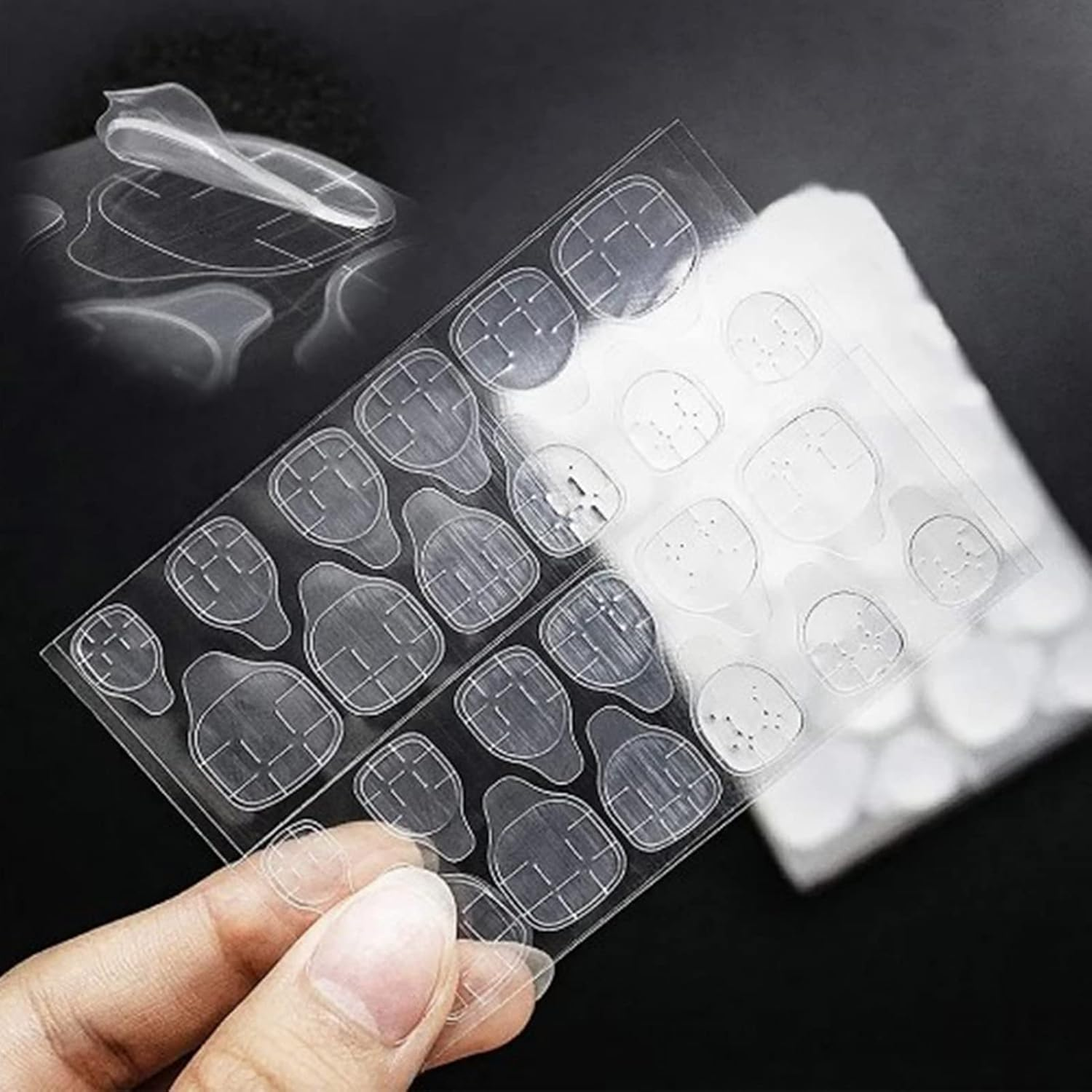 OEBUAFI 50 Sheets Long Lasting Nail Adhesive Eyelashes for Waterproof False Nails, Eco-Friendly Manicure Tape for Women and Kids image number 5