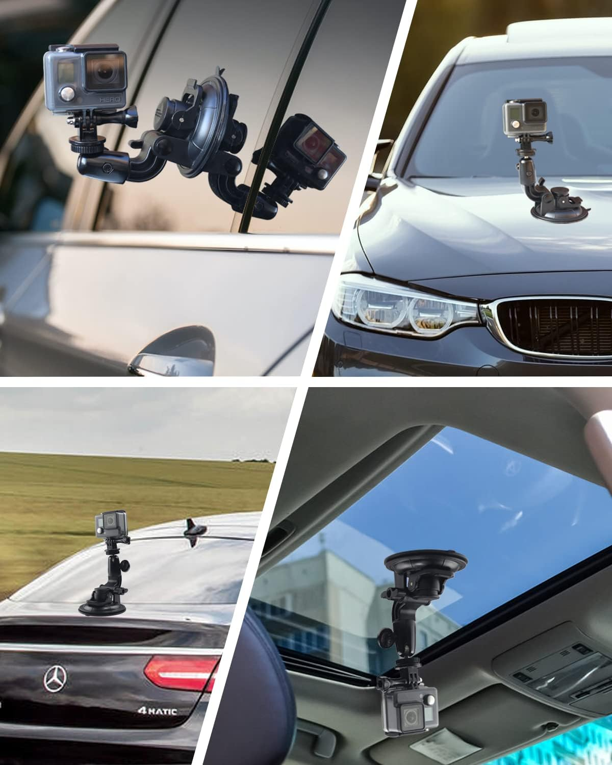 EXSHOW Windshield Car Tablet Mount, Window Dashboard Tablet Holder, 95Mm Powerful Suction Mount for Ipad Pro 12.9/ Air/Mini, Galaxy Tab, Iphone, More 4-13'' Phone & Tablets,1/4'' Screw Tip for Camera image number 6