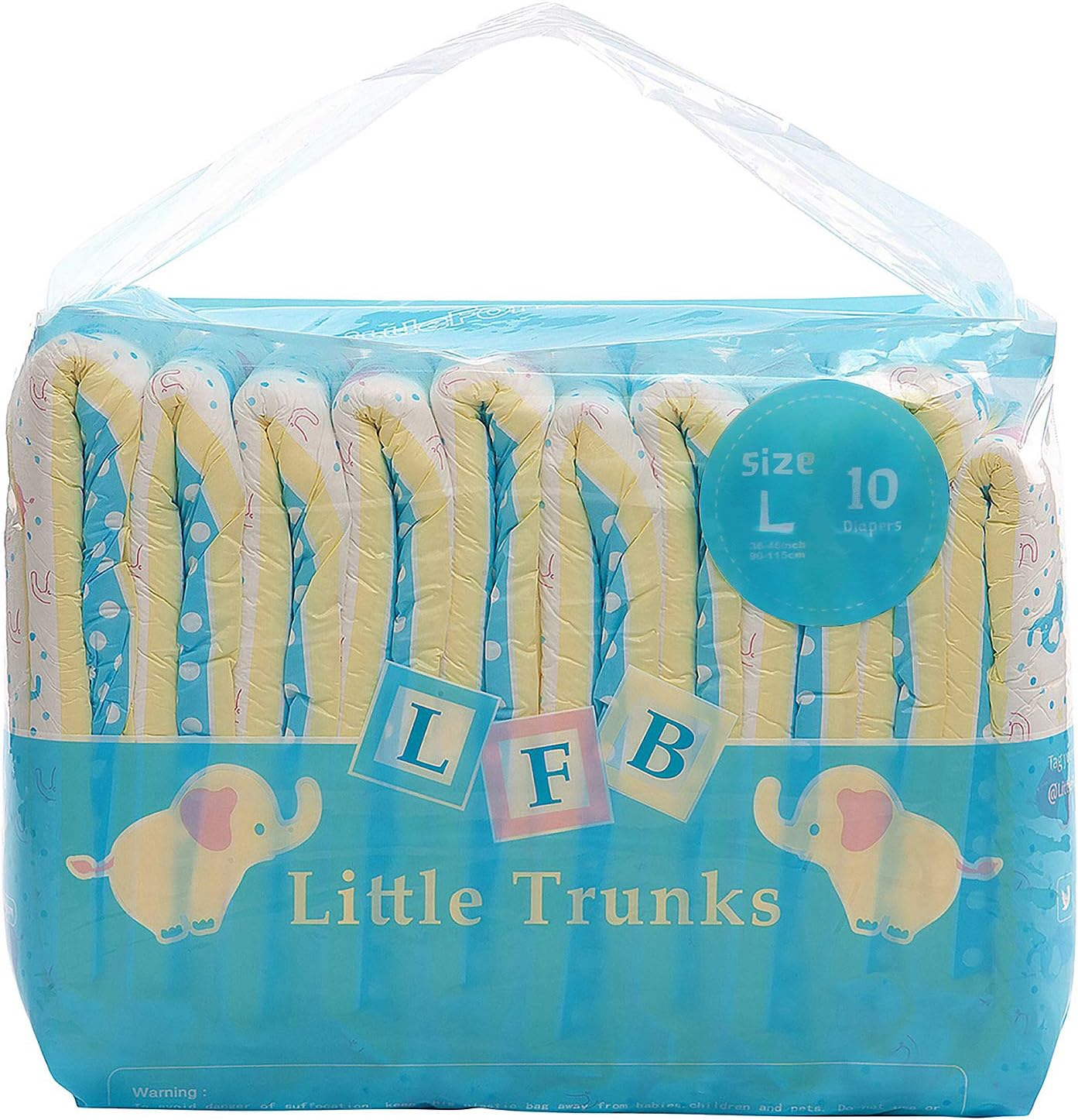 Littleforbig Printed Adult Brief Diapers 10 Pieces - Little Trunks L image number 3