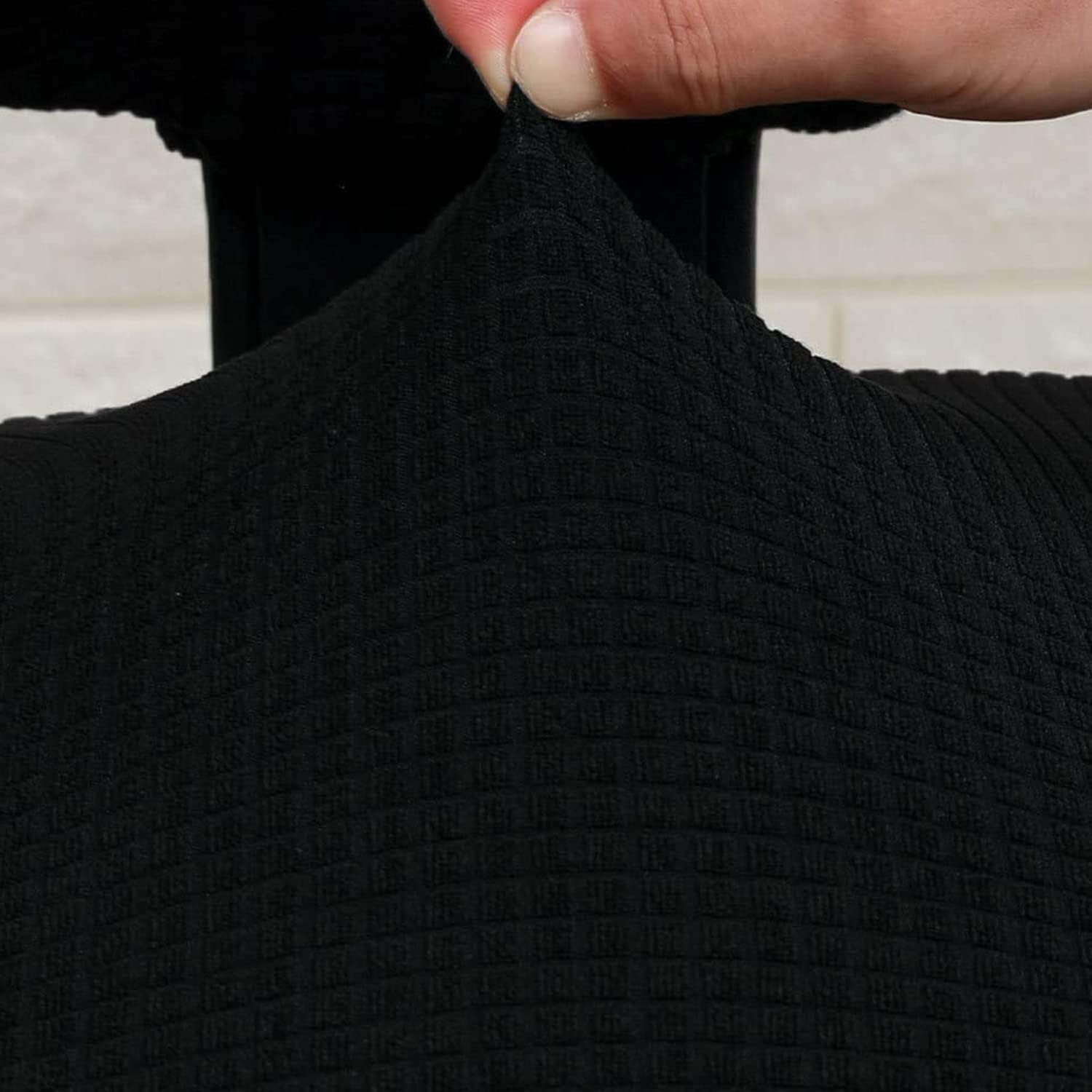 Yikko Office Chair Covers, Elastic Stretch Computer Chair Seat Slipcovers Super Fit Anti-Dust Desk Seat Cover Spandex Removable Washable Kitchen Chair Protective Cover (Black) image number 2