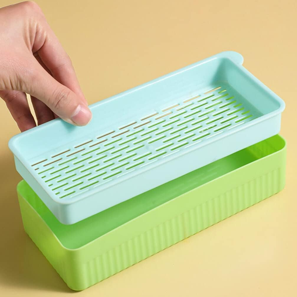 PATKAW Cat Grass Planter Germination Trays 3 Pieces Germination Trays Wheatgrass Cat Grass Box Cat Grass Germination Tray for Garden image number 1