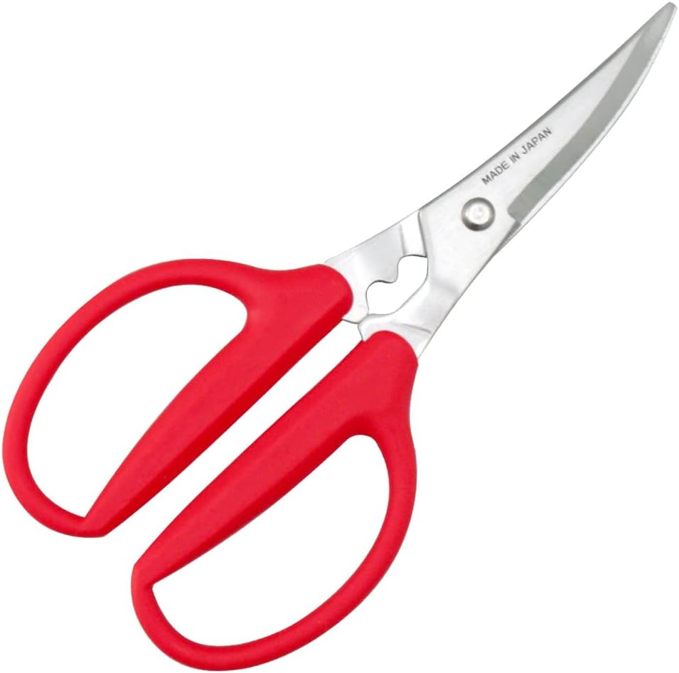 Shimomura Planning Products 36781 Tsubame Sanjo Scissors, Made in Japan, Curved Blade, Kitchen Scissors, Mama Cook image number 3