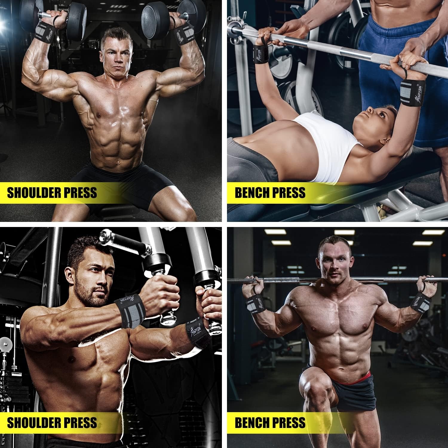 Wrist Wraps, Wrist Support for Weightlifting, Powerlifting, Strength Training, Benching, Bodybuilding, Crossfit, Thumb Loops with Adjustable Straps, Workout Wrist Strap for Men and Women image number 3