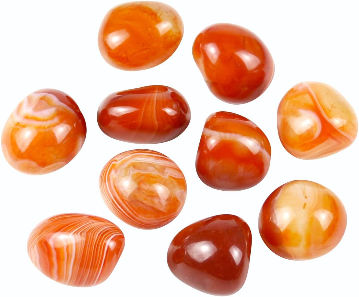 10 Packs of Brazilian Tumbled Polished Natural Rose Quartz Stones, Crystals and Healing Stones Quartz Bulk for Wicca, Reiki, Healing Energy, Chakra Stones, Witchcraft Supplies