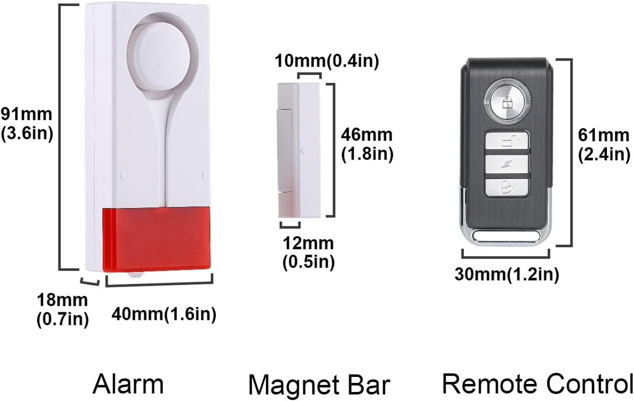 Lancoon Door Window Open Alarm, Wireless Remote Control Magnetic Sensor Chime anti Theft Home Security DIY Protection for House Apartment Garage Kids Safety image number 3