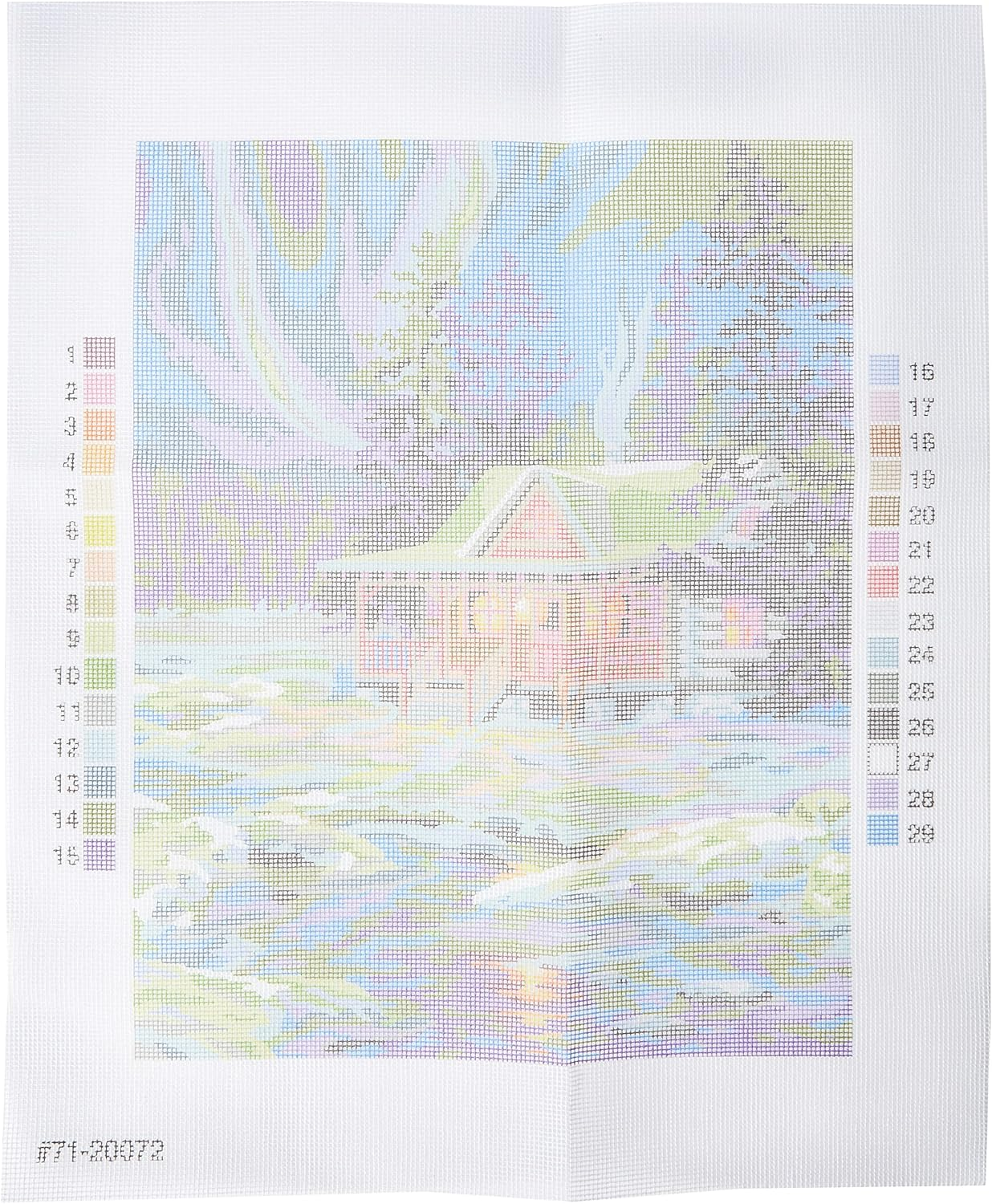 Dimensions Needlepoint Kit, Winter Sky Cabin, 11'' X 14''