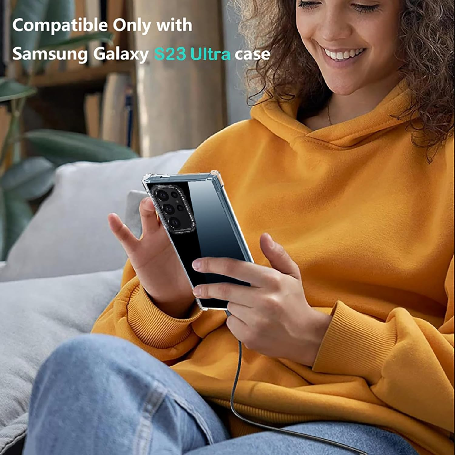 For Samsung S23 Ultra Case,Samsung Galaxy S23 Ultra Case,Clear[Anti-Yellowing][Shockpoof][Military Grade Protection] Reinforced Corners Slim Fit Flexible TPU Bumper Phone Case for S23 Ultra,Clear image number 3