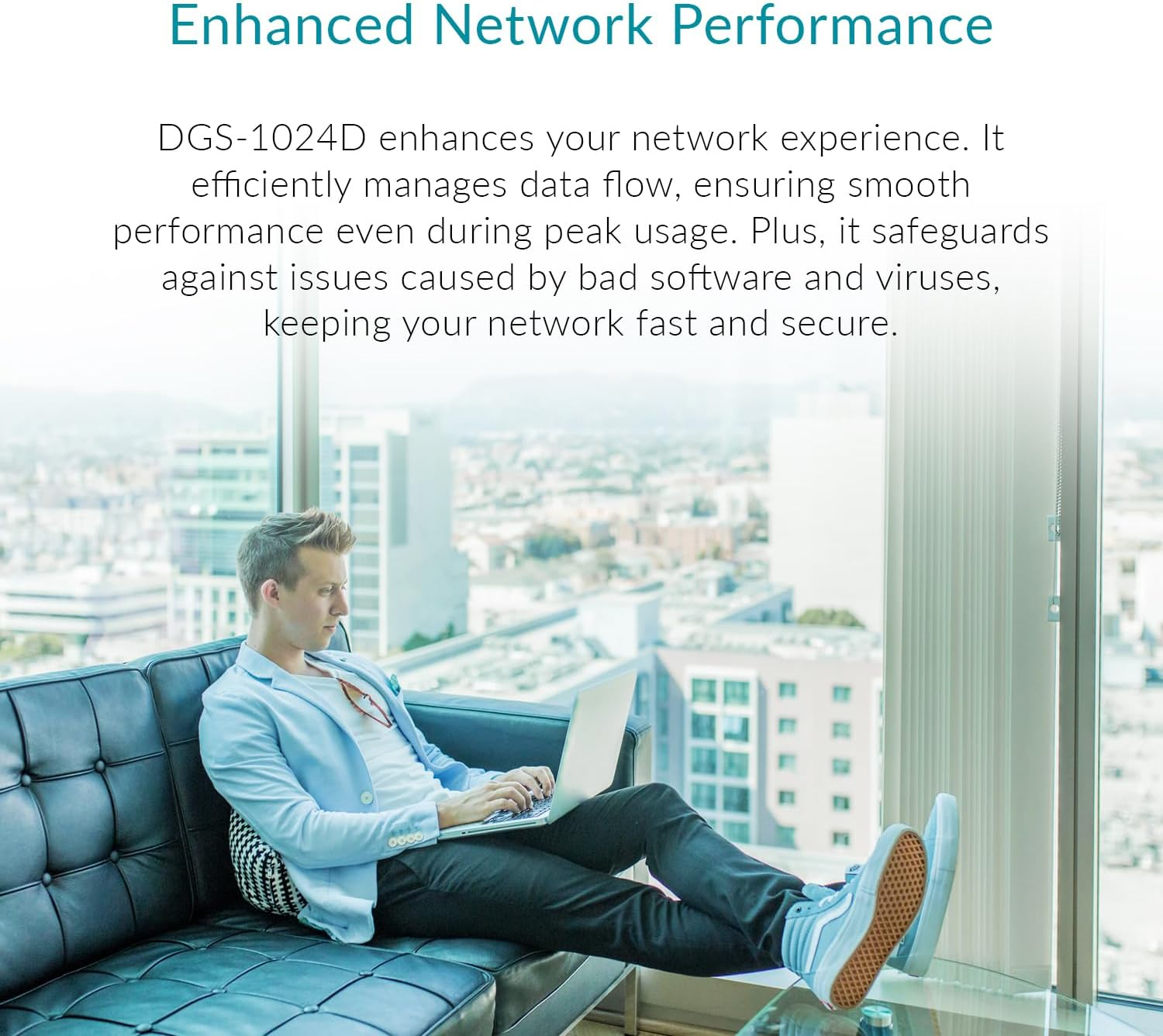 D-Link DGS-1024D 24-Port Gigabit Unmanaged Switch - High-Speed Ethernet Network Switch with Energy-Efficient Features, Metal Housing for Durability, Fanless Design for Quiet Operation image number 4