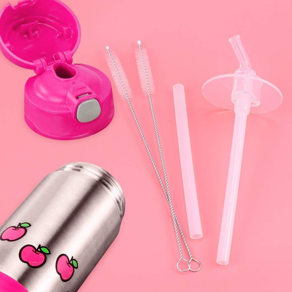Hysagtek 16 Pcs Thermos Straws Replacement Set for Kids Funtainer 12 Ounce, 6Pcs Thermos Replacement Straws, 6Pcs Silicone Straw Stems, and 3Pcs Straw Cleaning Brushes with Bottle Cleaning Brush image number 4