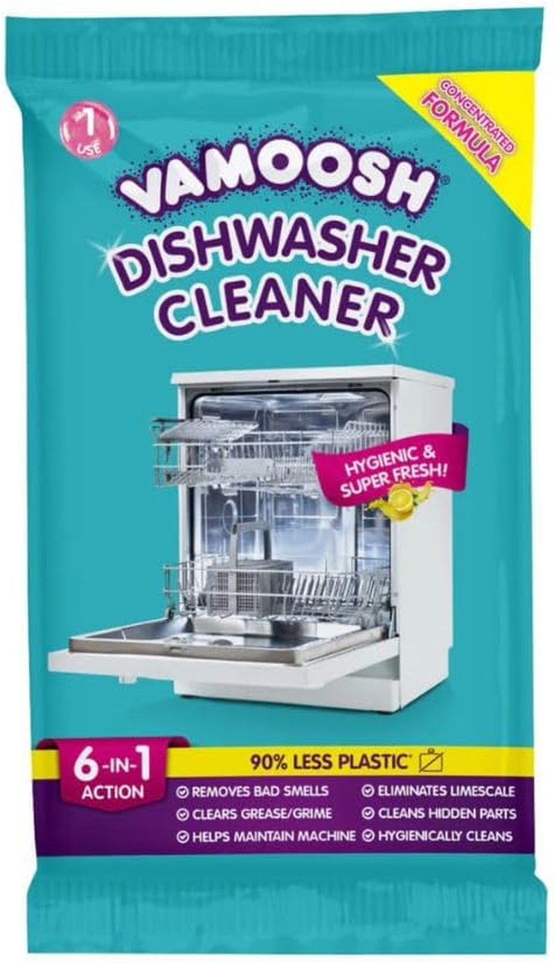 Vamoosh 6 in 1 Dishwasher Cleaner - Deep Cleaner, Limescale Remover, Odour Eliminator, Grease Remover - Dishwasher Cleaner Deep Clean Performance, Less Plastic, Citric Acid
