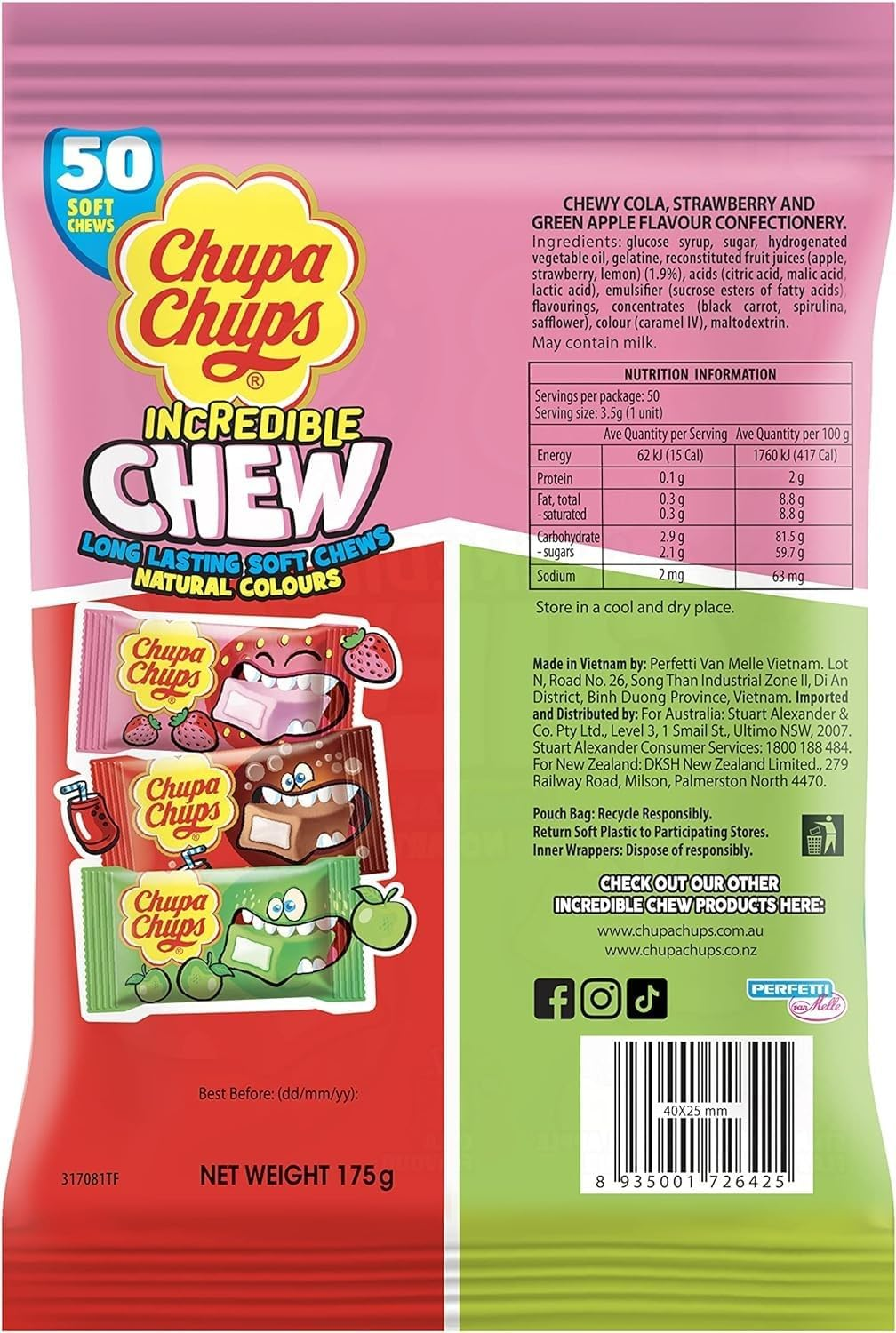 Chupa Chups Assorted Chew Bag 175 G image number 1