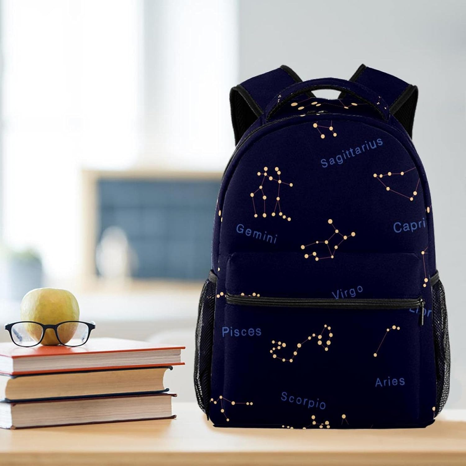 Zodiac Constellations Star Space Pattern Backpack Students Shoulder Bags Travel Bag College School Tote Backpacks image number 2