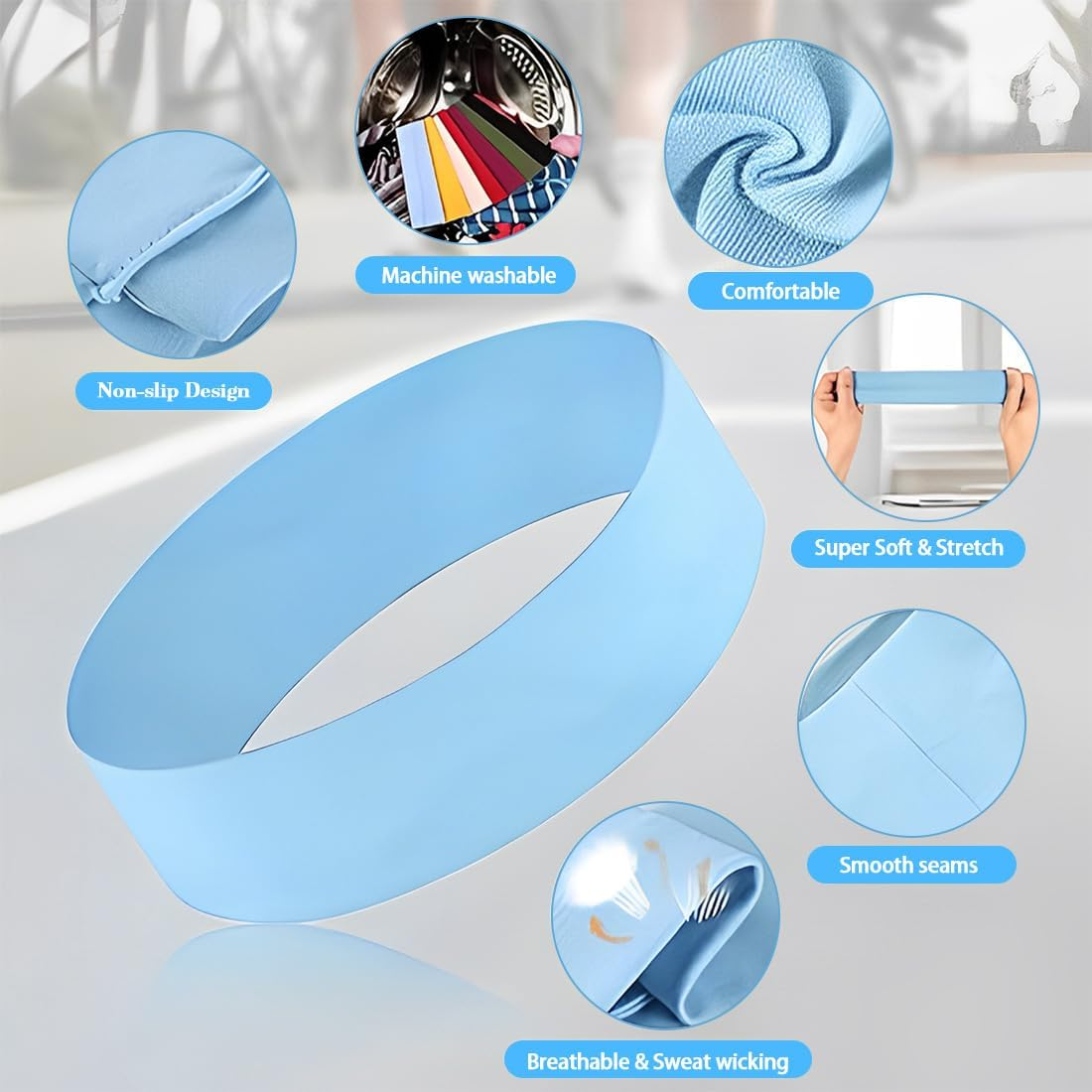 Pack of 10 Women'S Hair Bands, Wide Hair Band, Elastic Headband, Non-Slip Headband for Running, Cycling, Yoga, Fitness image number 1