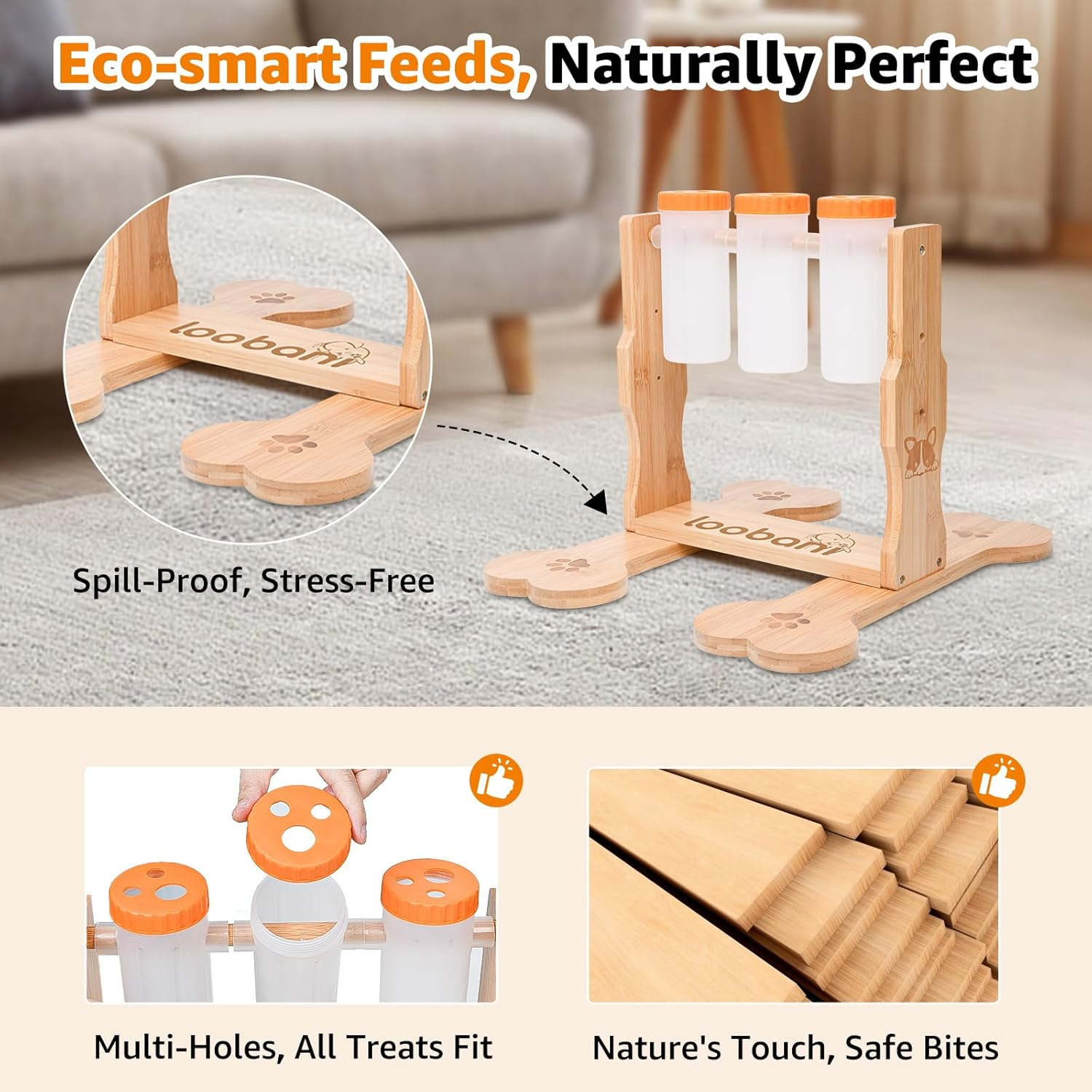 LOOBANI Dog Puzzle Toys Wooden - Interactive Dog Toys for Mental Stimulation, Treat Dispensing, Food Slow Feeder for Small to Large Dogs image number 6