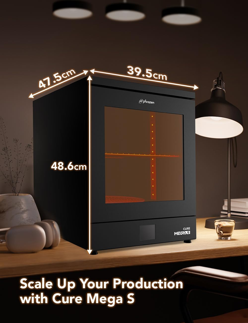 Phrozen Cure Mega S Post-Curing UV Lamp, Curing Station, Post-Printing Large Build Fan Drying Mode Ultra High UV Light Power, 360&deg; Transparent Turntable image number 2