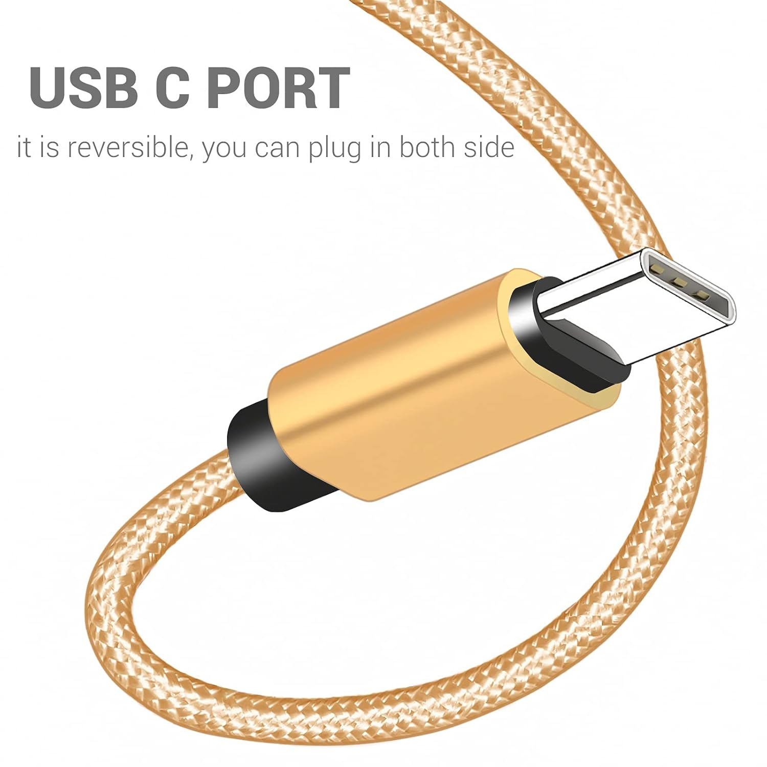 Short USB C Cable [4-Pack 20Cm], SUMPK 3A Fast Charging USB 2.0 Data Transfer to Type C Phone Charger Cord Nylon Braided Compatible with Charging Station image number 5