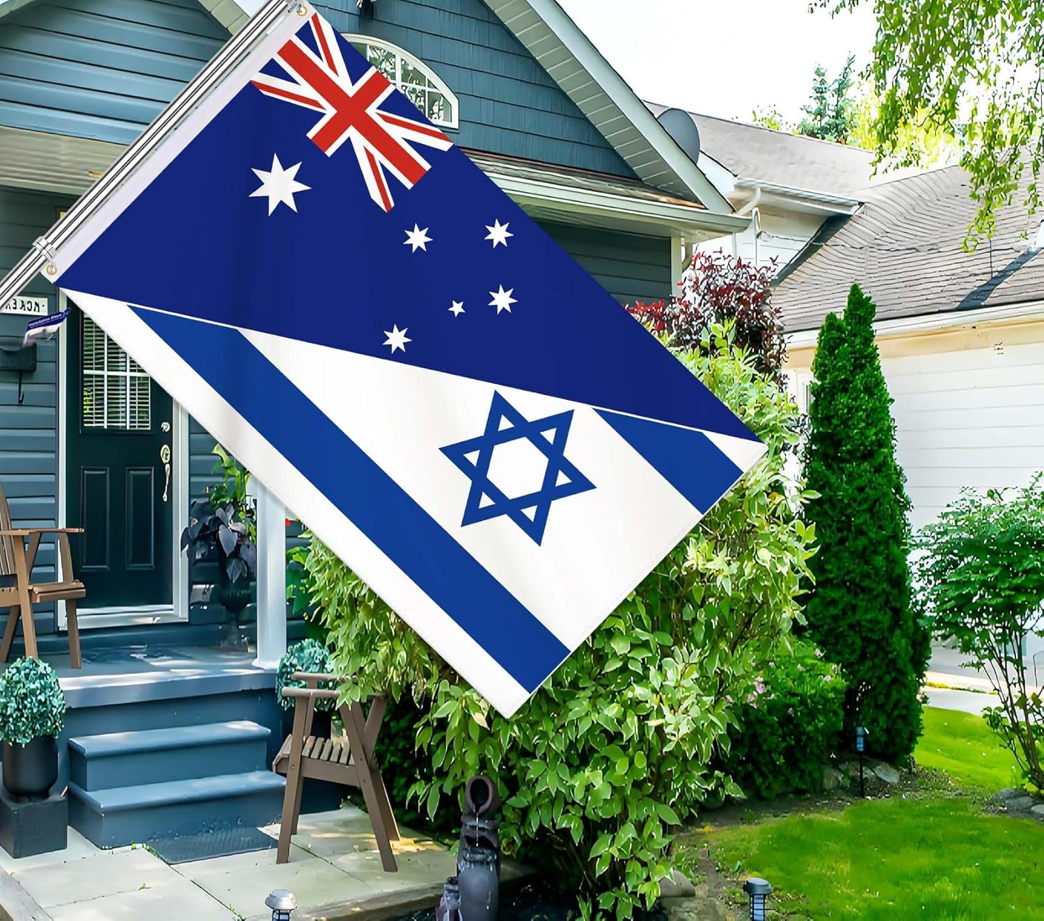 Israel Flag,3X5 FT Israeli Flag,36X60 Inch Large Digitial Double-Printed Durable 150D Thick Polyester Decorations with 2 Brass Grommet image number 3