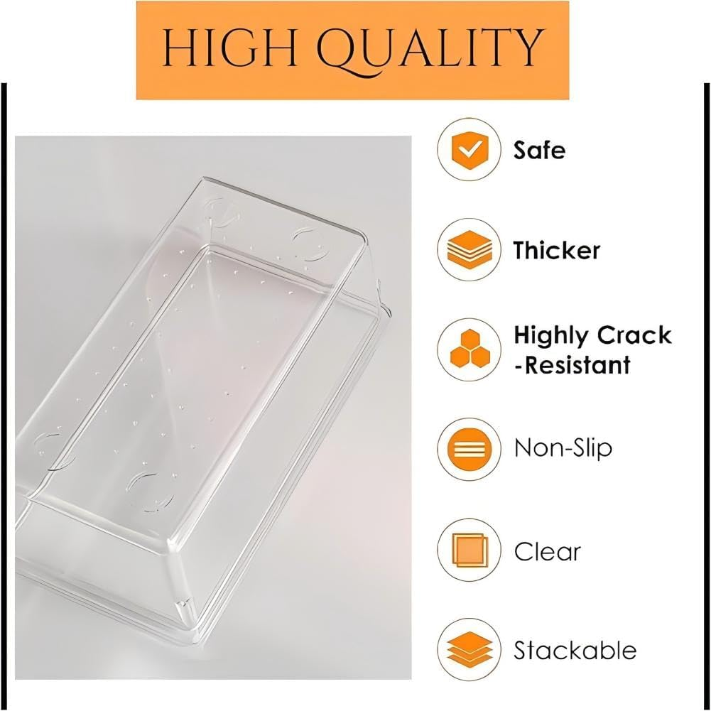 Clear Drawer Organizers 10Pcs,Plastic Versatile Bathroom and Vanity Drawer Organizer Trays,Tool Drawer Organizers Storage Bins for Makeup,Bedroom,Kitchen Gadgets Utensils and Office (10) image number 1