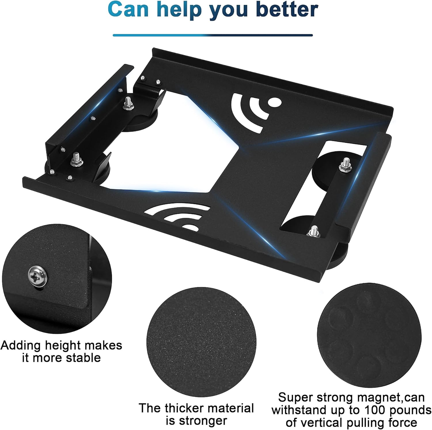 Starlink Mini Flat Mount Kit, Starlink Mini Car Roof Mount, Magnetic Mount for Rvs, Vans, Boat, Yachts, Trucks - Black image number 3