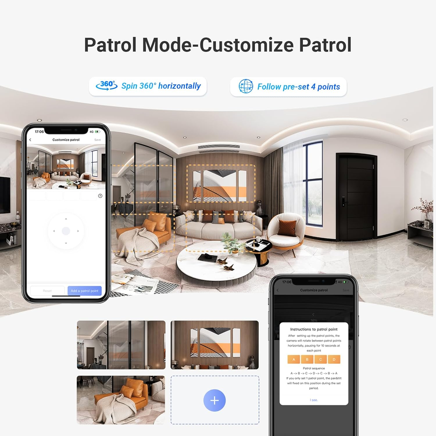 EZVIZ Dual-Lens 2K+ Indoor Security Camera, Dual Band, 10M Colour Night Vision, 360&deg; Pan Tilt, Human/Pet Detection, Auto Tracking, Two Way Calling, Patrol Mode, Alarm, Alexa & Google Control (C7) image number 5