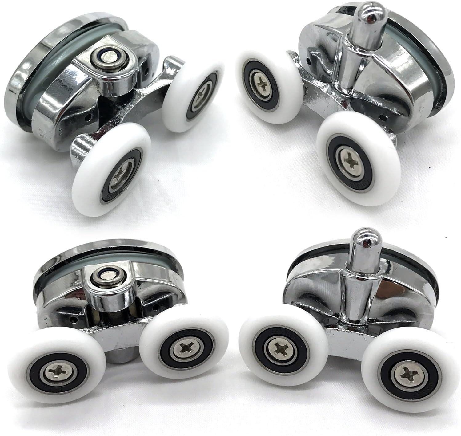 Set of 4 New Oval Butterfly Twin Wheel 23Mm Shower Door Rollers (Diameter 23Mm2Top2Bottom) (23Mm Distance :27Mm) image number 5