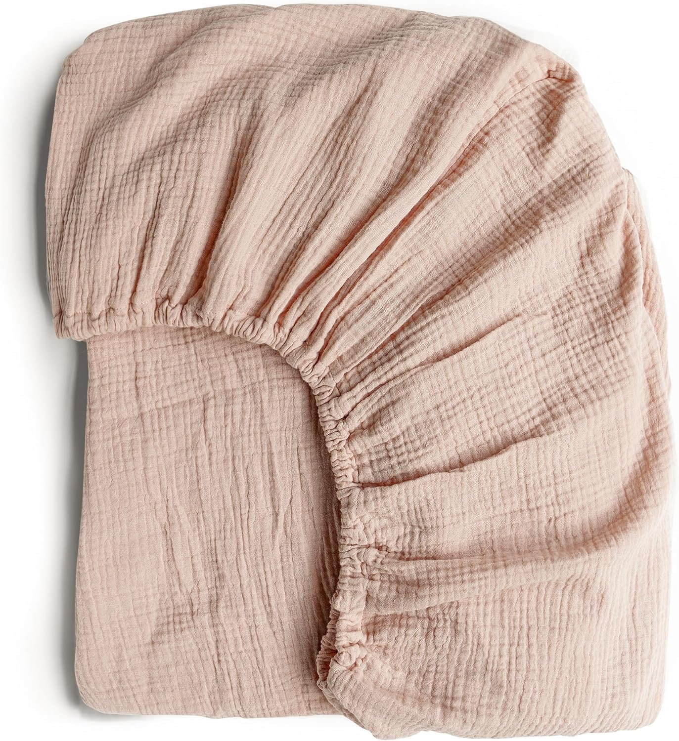 Zoney Muslin Fitted Crib Sheets 100% Cotton Baby Crib Sheets for Standard Crib Mattress (28 X 52 Inches), Soft and Breathable for Boys, Girls,Baby Crib Sheets，71 * 133Cm (Pink)