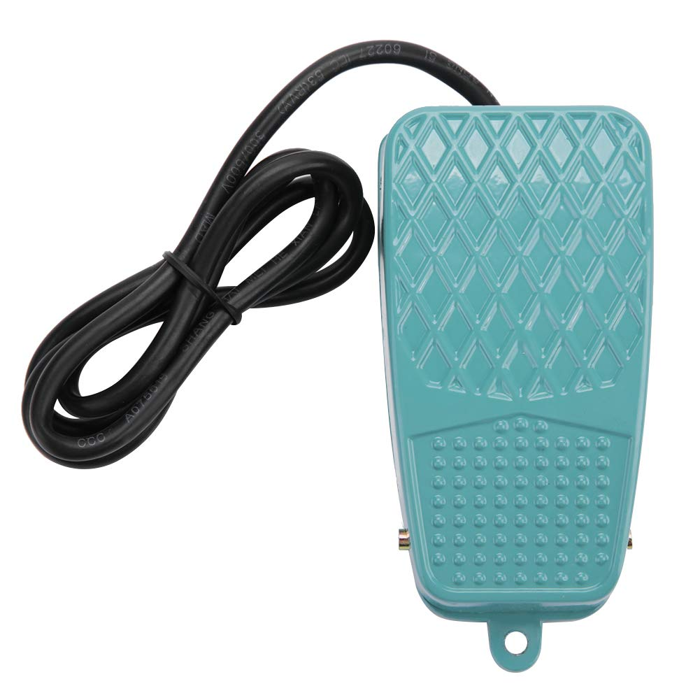 TFS-2 Foot Switch Pedal Switch, Foot Switch Power Pedal Switch Momentary Pedal Switch Non-Slip Metal Green AC 250V 10A image number 5