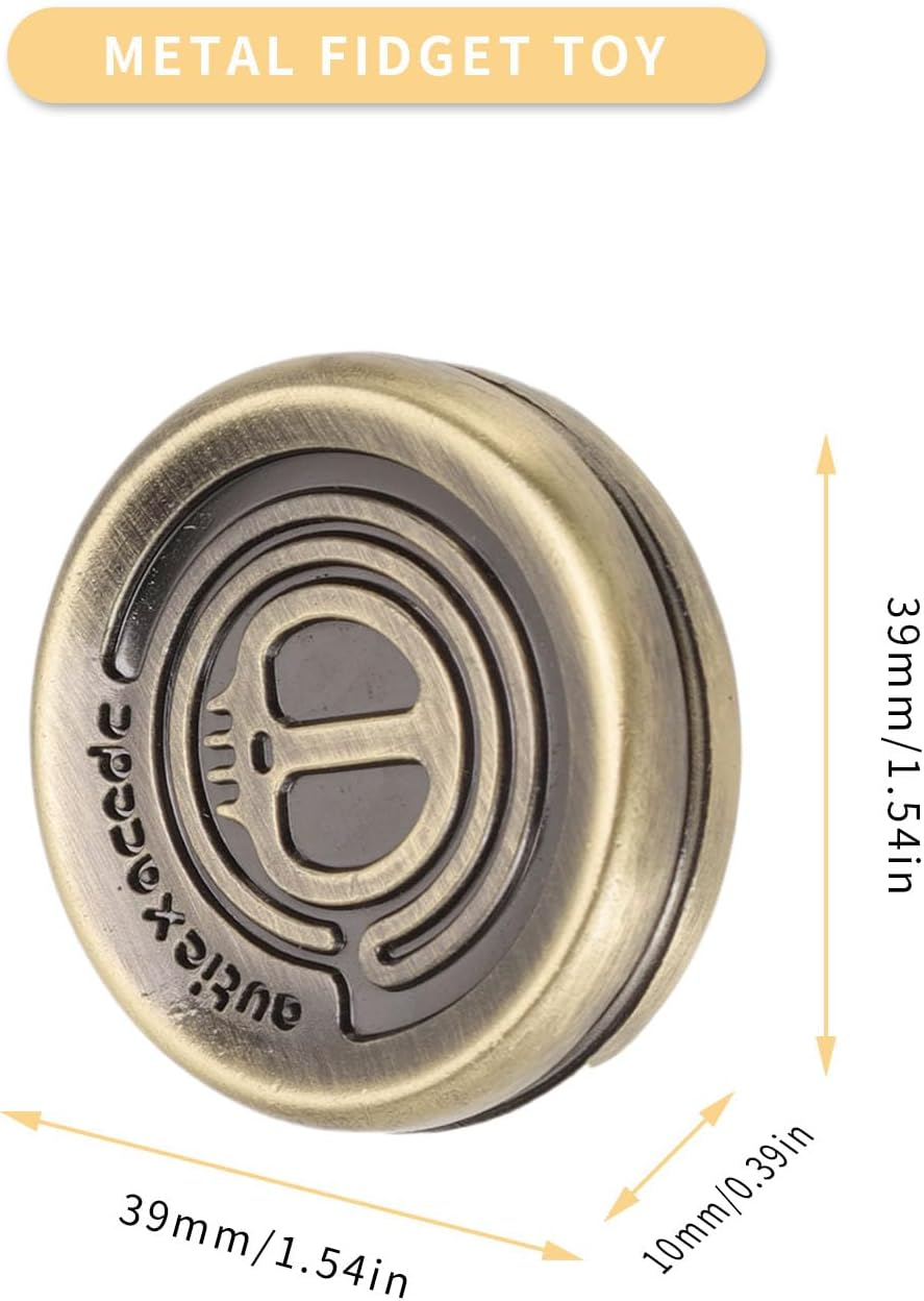 Coin Fidget Slider, Magnetic Stainless Mini Rotation Coin Fidget Slider, Devil Style Stress Relief Fingertip Haptic Toy for Adults Child Gifts, Office Work, Travel, Home image number 3