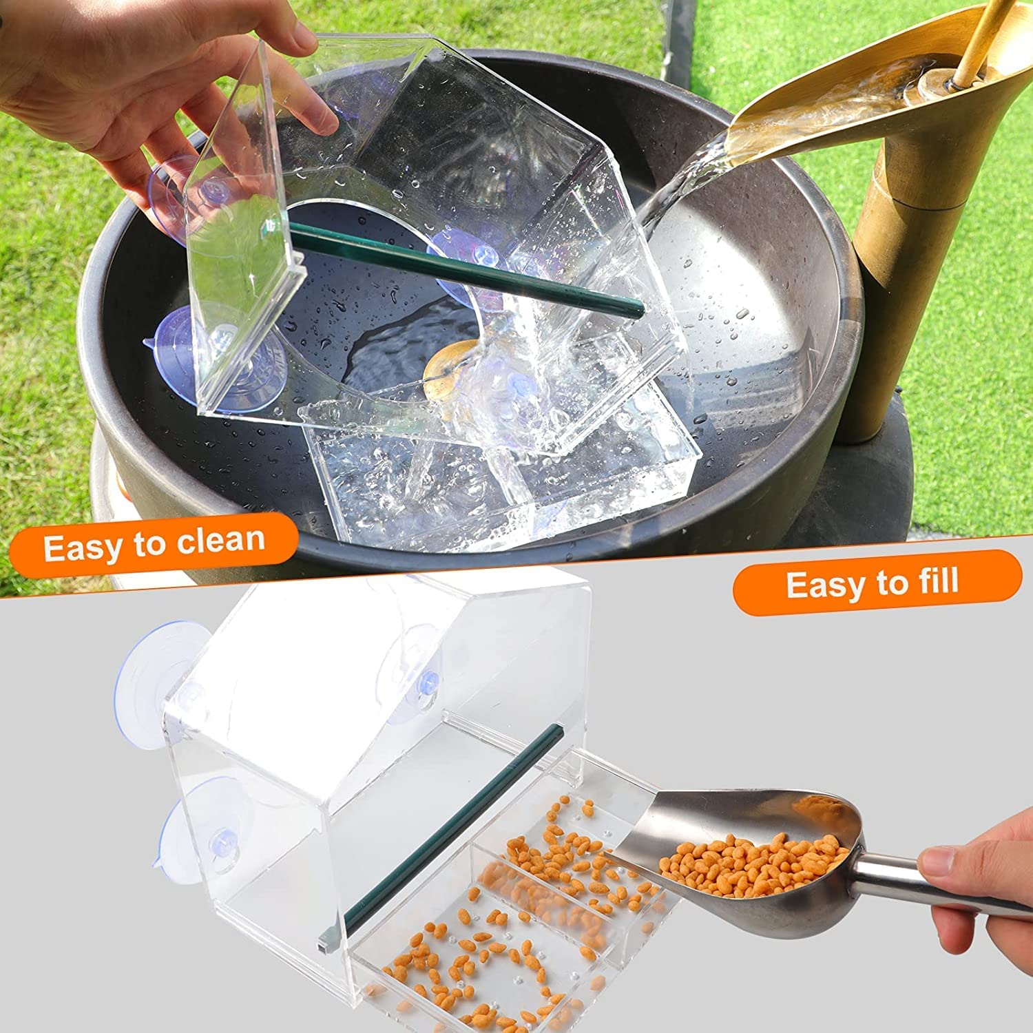 Window Bird Feeder, Bird Feeders for outside Hanging, Window Feeders for Birds with Strong Suction Cups, Bird House Shape D&eacute;cor, Fits for Finches,Cardinals,Chickadees Etc. image number 2