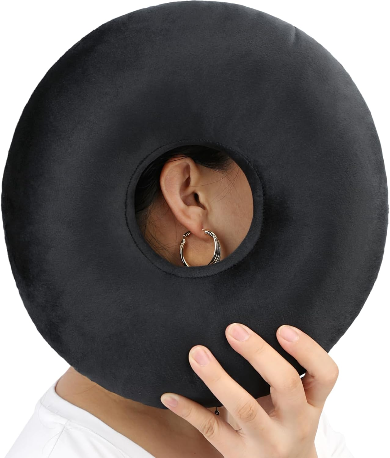 Piercing Pillow with Washable Cover, Ear Piercing Pillow for Side Sleepers with Ear Hole for Ear Pain Relief Cartilage Piercing Side Sleeping Pillow Pressure Sore Cnh Donut Pillow Minky Dot Coral