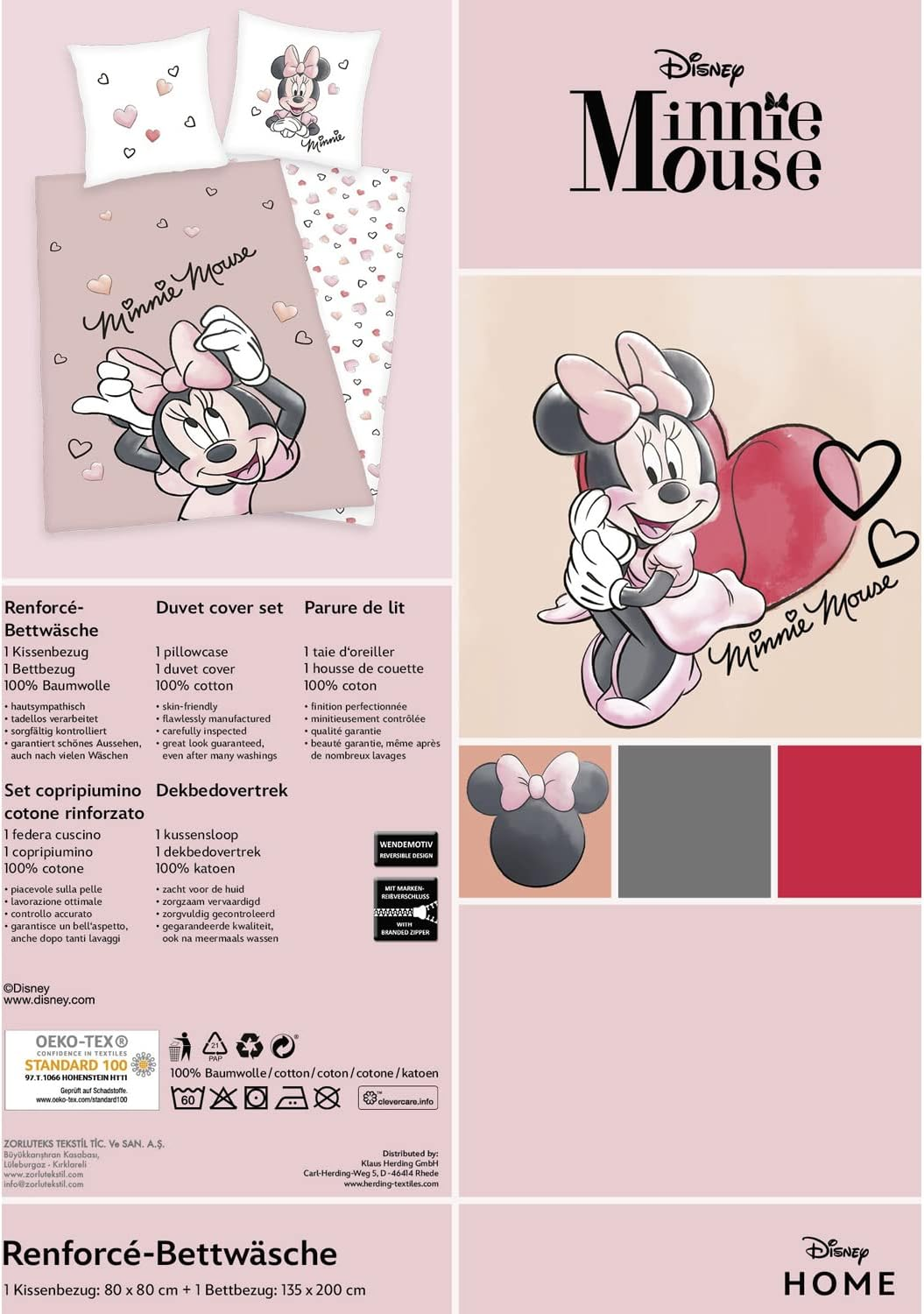 Herding Bedding Set, Pink/White, 135 X 200 Cm image number 6