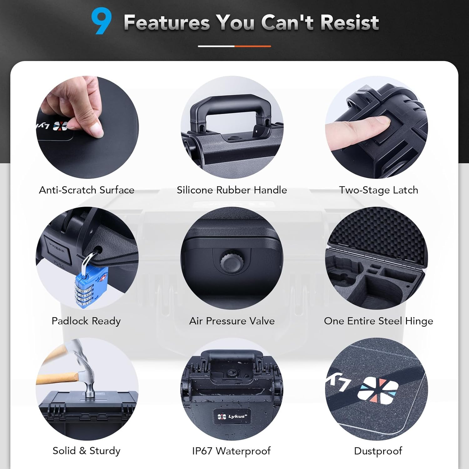 Lykus Titan N210 Waterproof Hard Case for DJI Neo 2 Motion Combo, Goggles N3/3, RC Motion 3, FPV Controller 3, Support up to 8 Batteries [CASE ONLY] image number 1