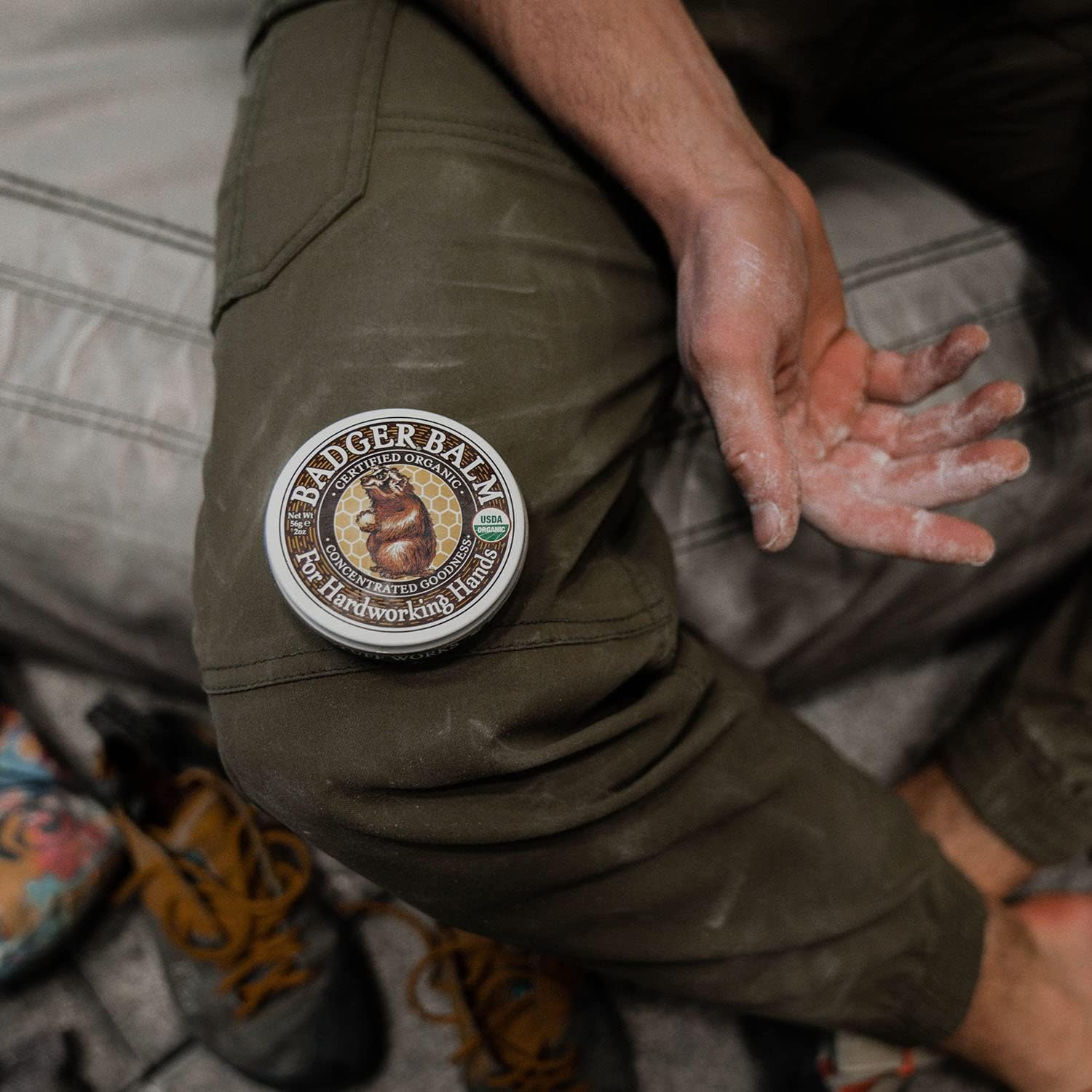 Badger Balm Original 2Oz Tin Organic Healing Hand Moisturizer Cracked Dry Skin image number 4