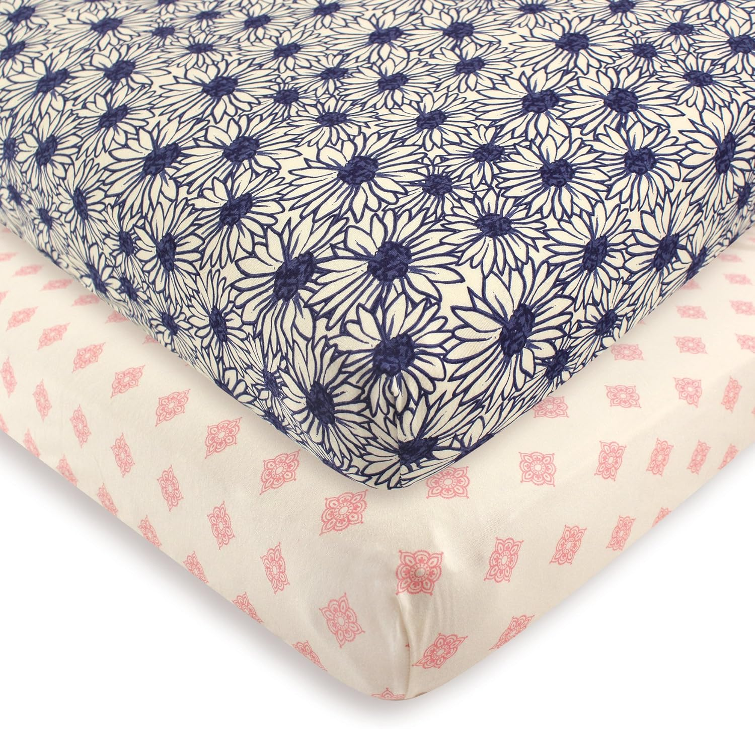 Touched by Nature Unisex Baby and Toddler Organic Cotton Crib Sheet, Barely Pink, One Size image number 3