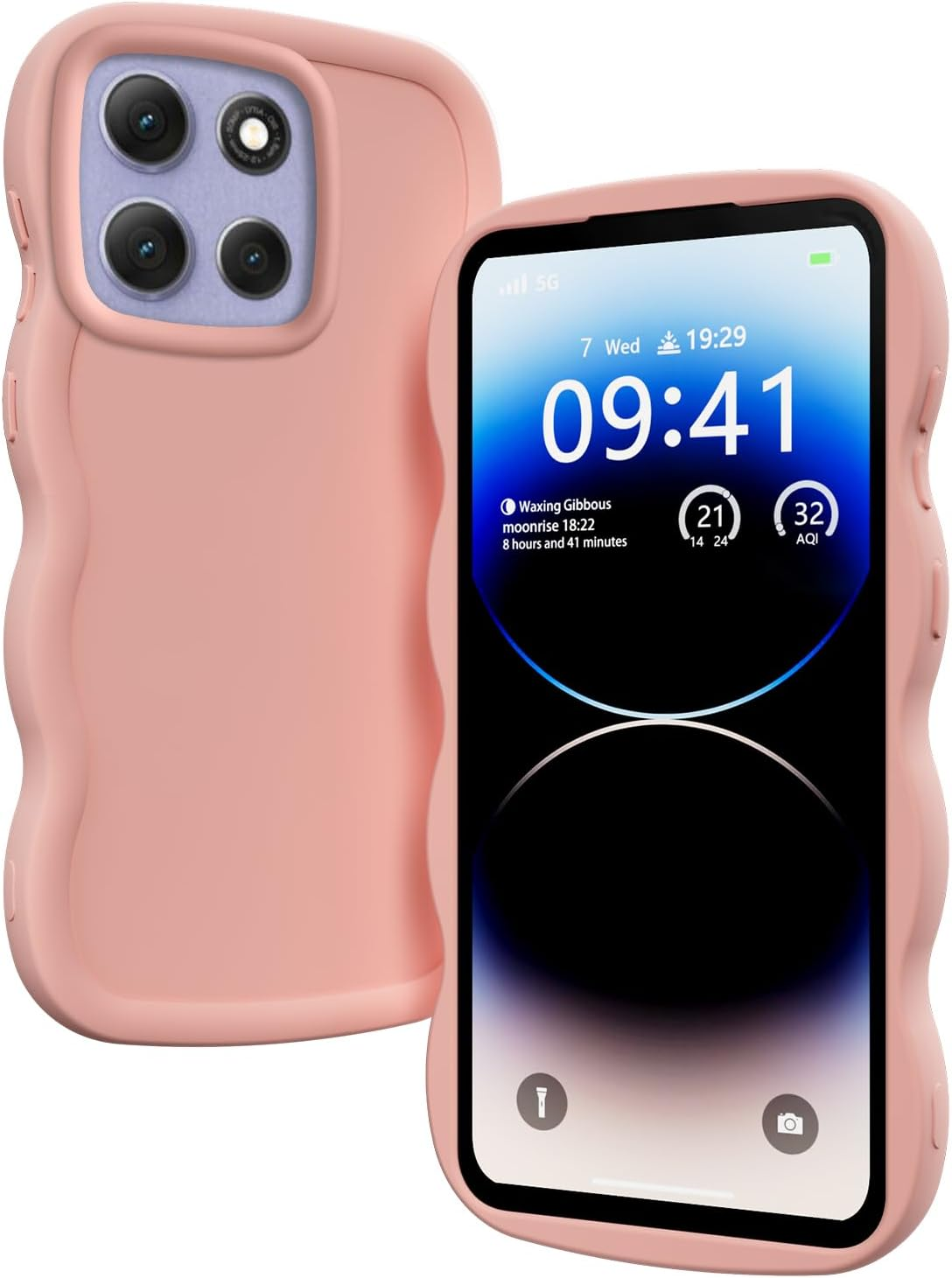 XINYEXIN Liquid Silicone Case for Motorola Edge 60 Fusion/Edge 60, Waves Curly Shape Cute Soft Shockproof Mobile Phone Protective Case - White