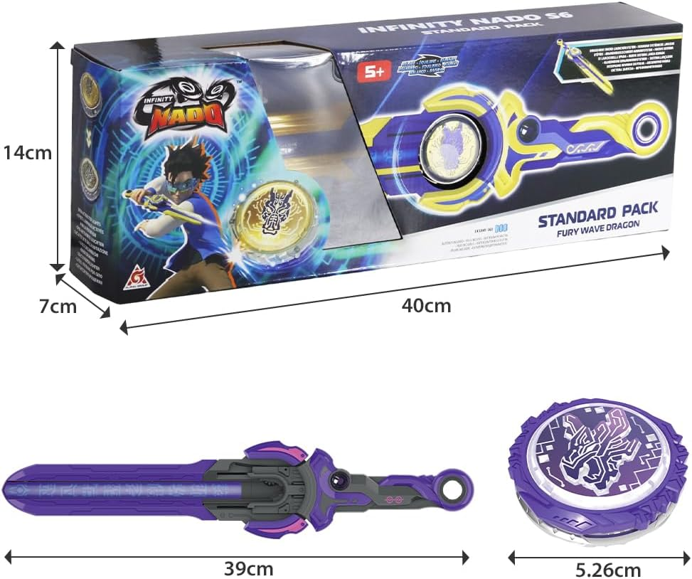 Infinity Nado Spinning Top for Children Metal Toy Boys, Battle Tops Spinning Top Launcher Toy Boys, Spinning Tops Boys from 5 6 7 8 9 10 11 12 Years, Standard Pack Magic Dragon