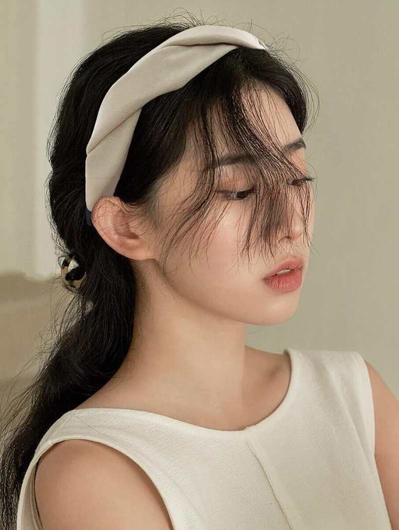 Headband, Sweet Braid Hair Bands, Elegant Style Headwear for Daily Work Party, Versatile Hair Accessories for Women Girls Boys Kids Men, Beige Colour image number 3