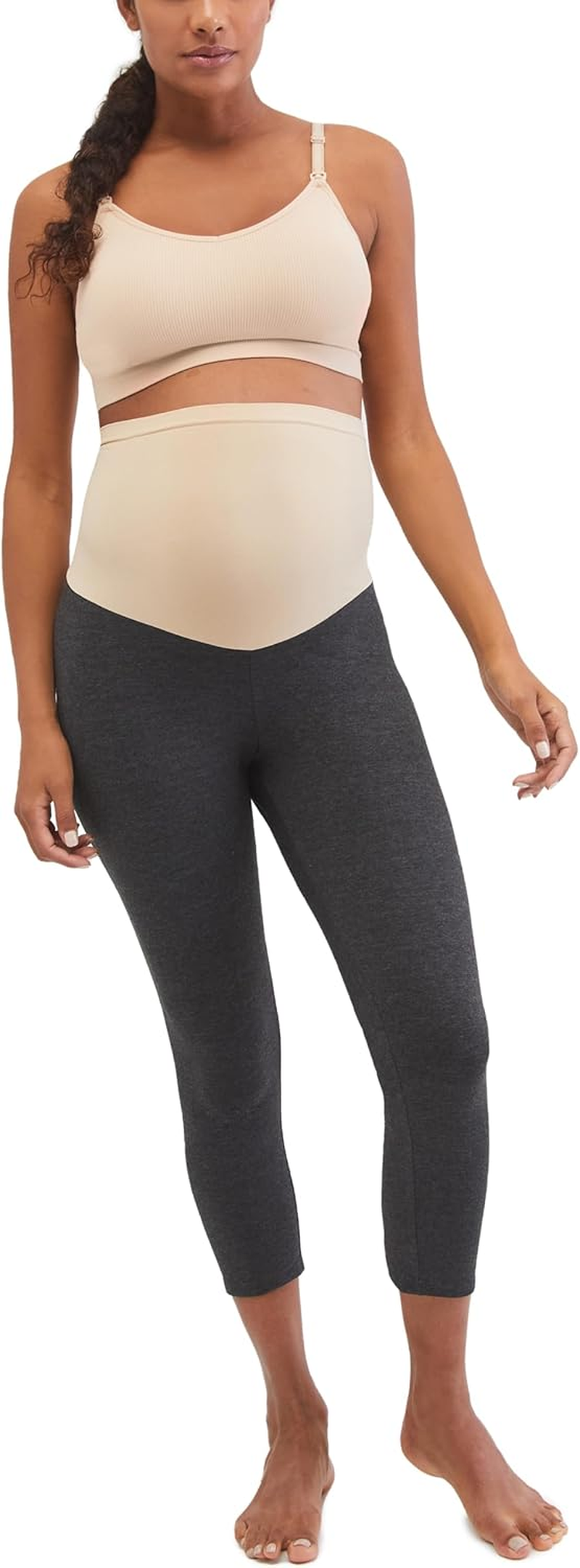 Motherhood Maternity Women'S Maternity Essential Stretch Crop Length Secret Fit Belly Leggings
