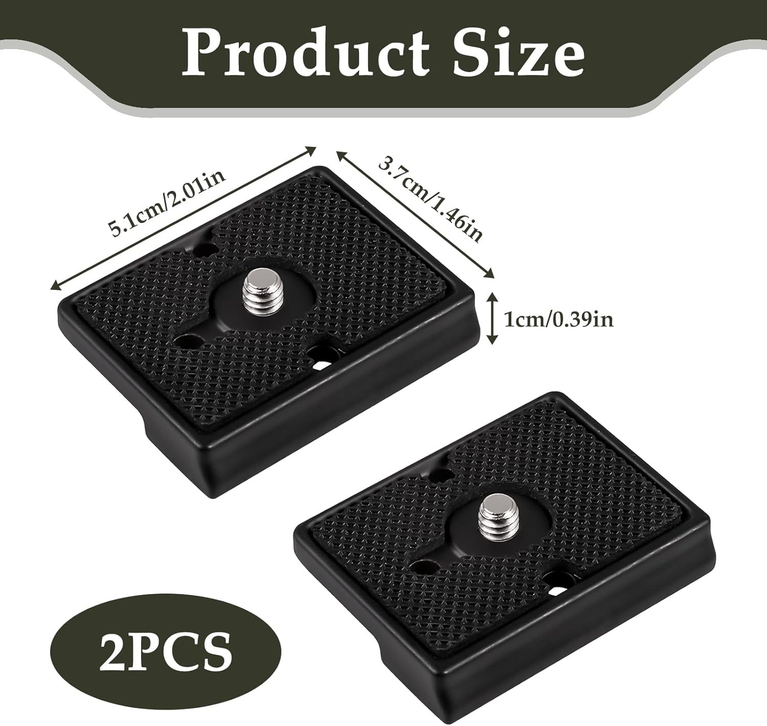 Pack of 2 Camera Quick Release Plates, Quick Release Plate Compatible with Manfrotto 200PL-14, Quick Release System Tripod Removable Plate Made of Aluminium Alloy with 1/4 Inch Screw for Mirrorless image number 6