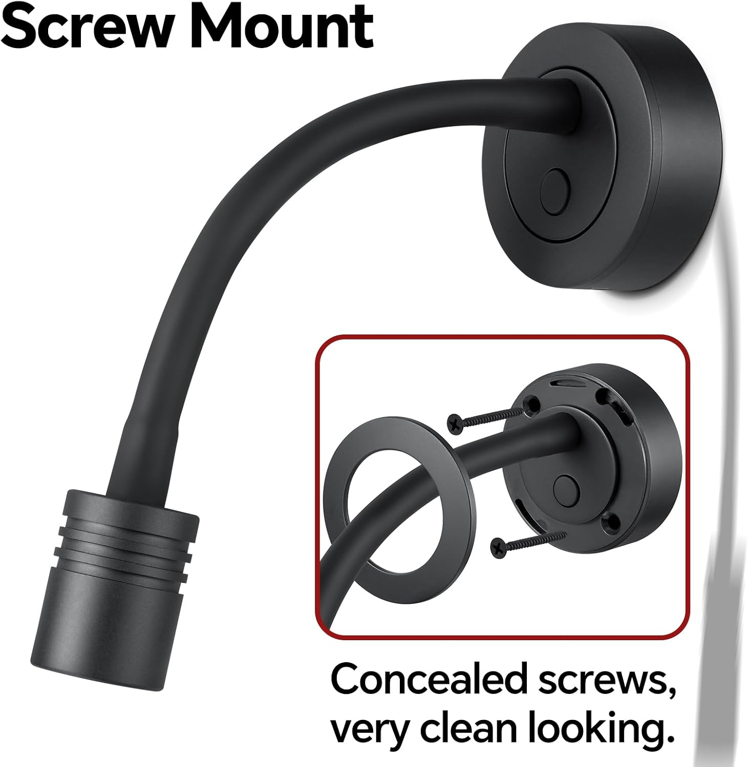 Obeaming 12 V Reading Lamp Caravan Boat Dimmable Bedside Lamp Gooseneck LED Wall Lamp for Van Truck Caravan, Built-In Type C Charger & Press Dimmer Switch 3200K, 2 Pieces image number 1