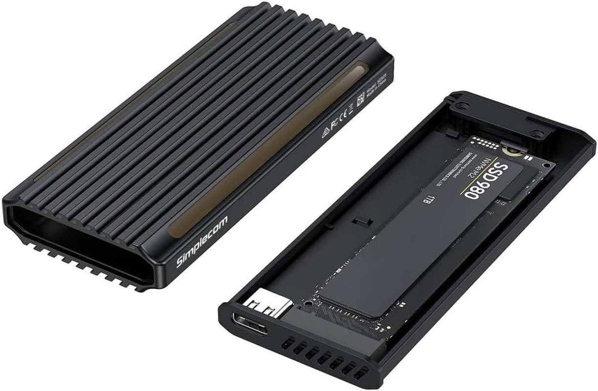 Simplecom SE525 Nvme / SATA M.2 SSD USB-C Enclosure with RGB Light USB 3.2 Gen 2 10Gbps image number 1