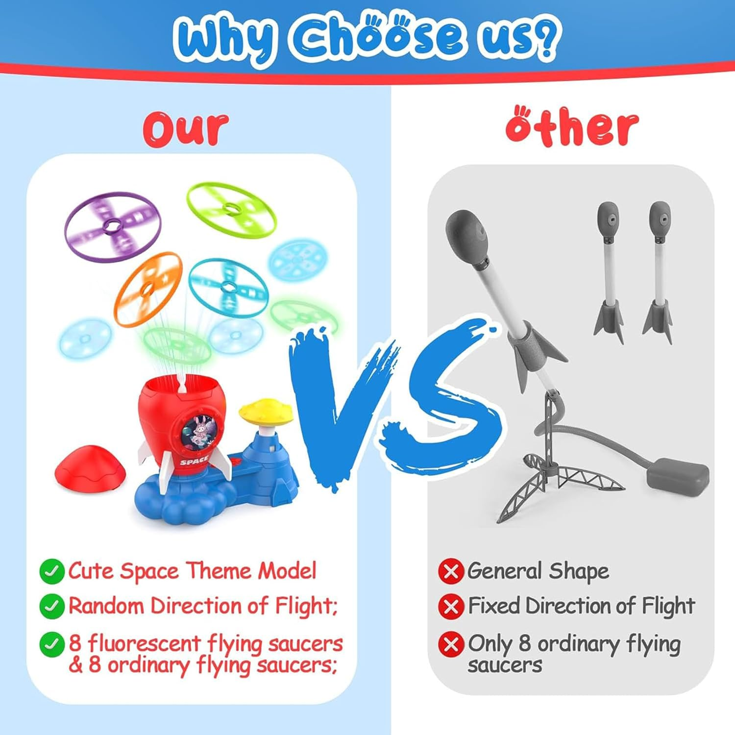 Outdoor Games for Kids Ages 4-8,Flying Disc Launcher Toy with Fluorescent Flying Discs,New Year Party Game for Boys Girls Ages 3-5,Family Party Games for Kids image number 1