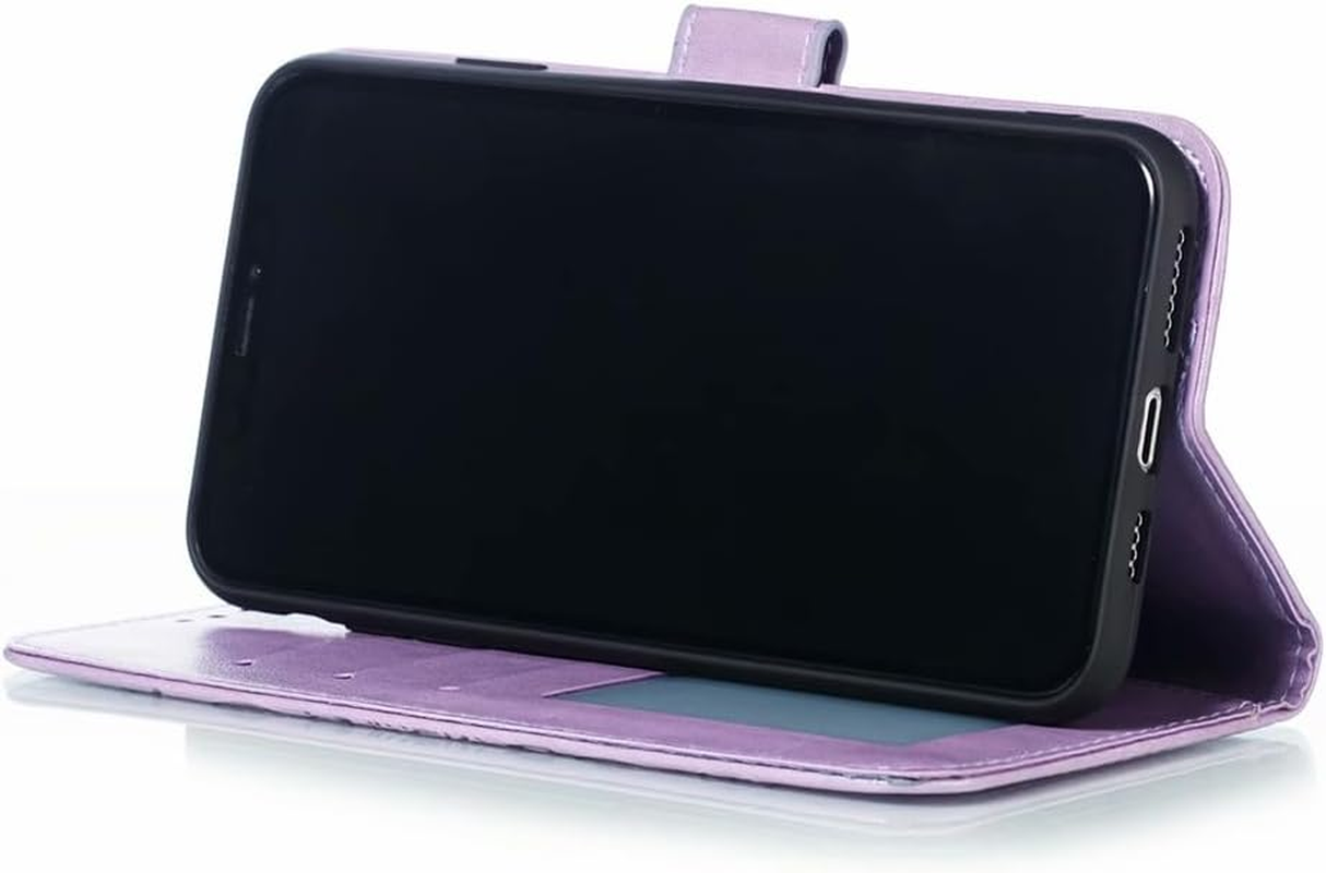 Shingtomua for Samsung Galaxy A13 5G/A04S Case Wallet with Card Holder Kickstand Magnetic Soft Leather Flip Fold Case for Samsung A13 5G Cover (Purple) - Pink image number 7