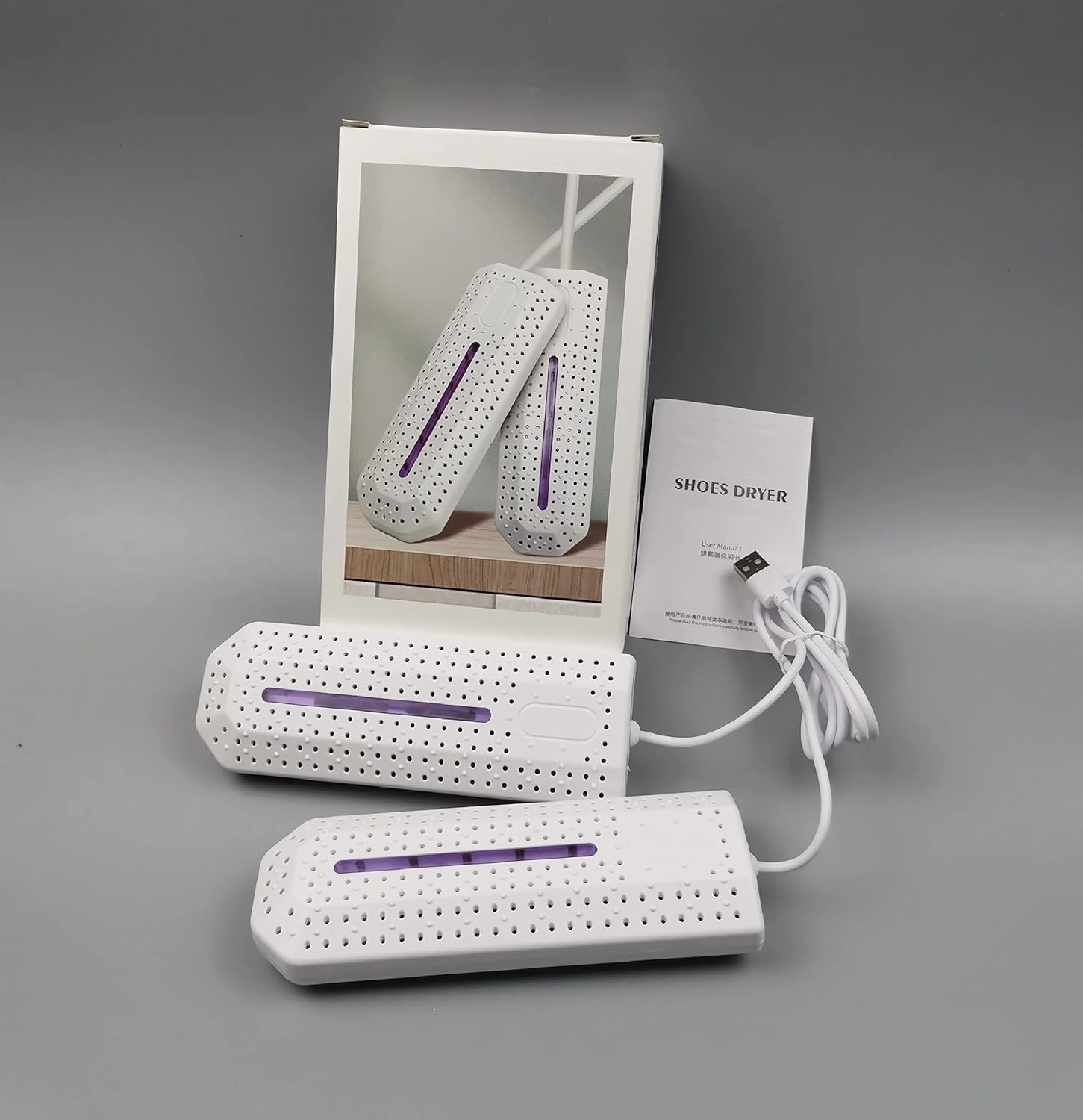 Shoe Dryer-Portable, Three Speed Timing, Intelligent Constant Heat, Violet Sterilization, Heating Deodorization, Flame Retardant Material Safety and Environmental Protection,Usb Ports image number 1