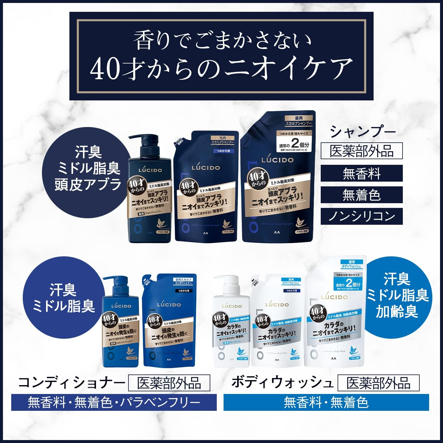 Japan Lucido Medicated Scalp Deo Shampoo Refill 380Ml (Quasi-Drugs)