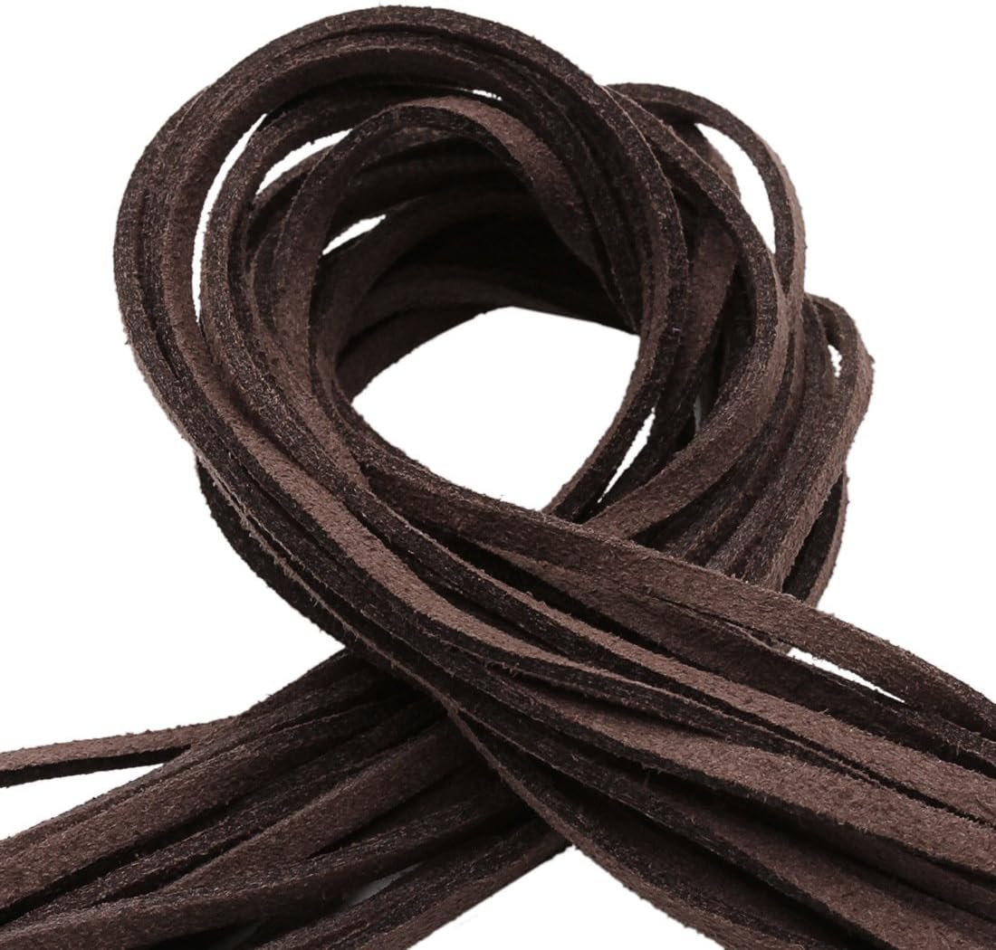 100 Yard Spool Flat Suede Leather Cord Lace Beading Craft Thread String for Beading Jewelry Crafts (Coffee)