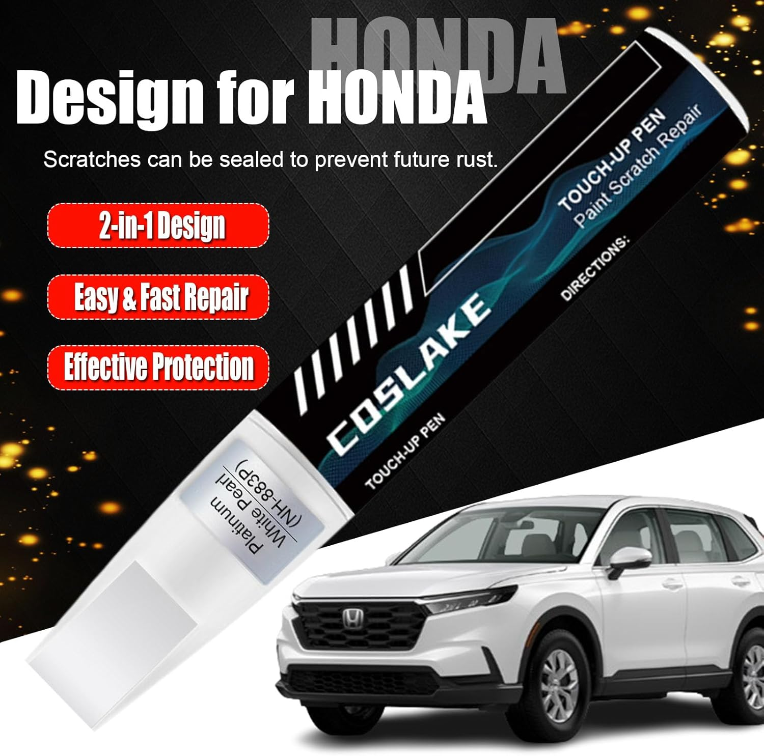 Car Touch up Paint(Canyon River Blue Metallic(B-640M)) for Honda, Car Paint Scratch Repair Kit, Quick & Easy Solution to Repair, 2 in 1 Scratch Remover Pen with Color-Matched image number 3